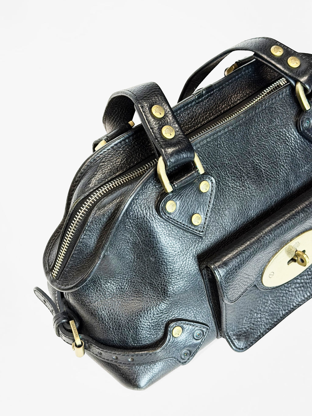 MULBERRY Black Leather Bowler Bag – Early 2000s Icon