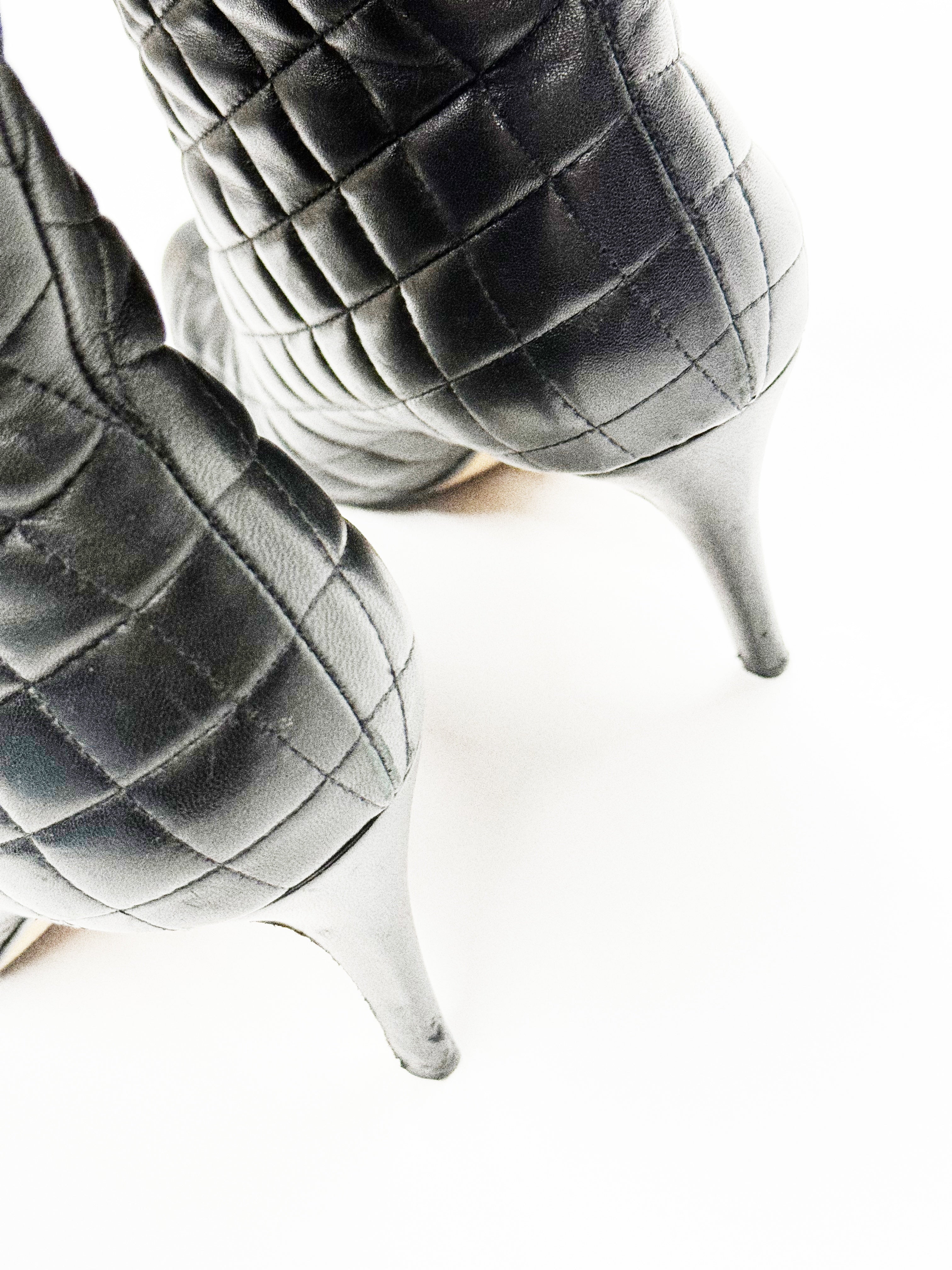 Chanel Quilted Leather Knee-High Boots