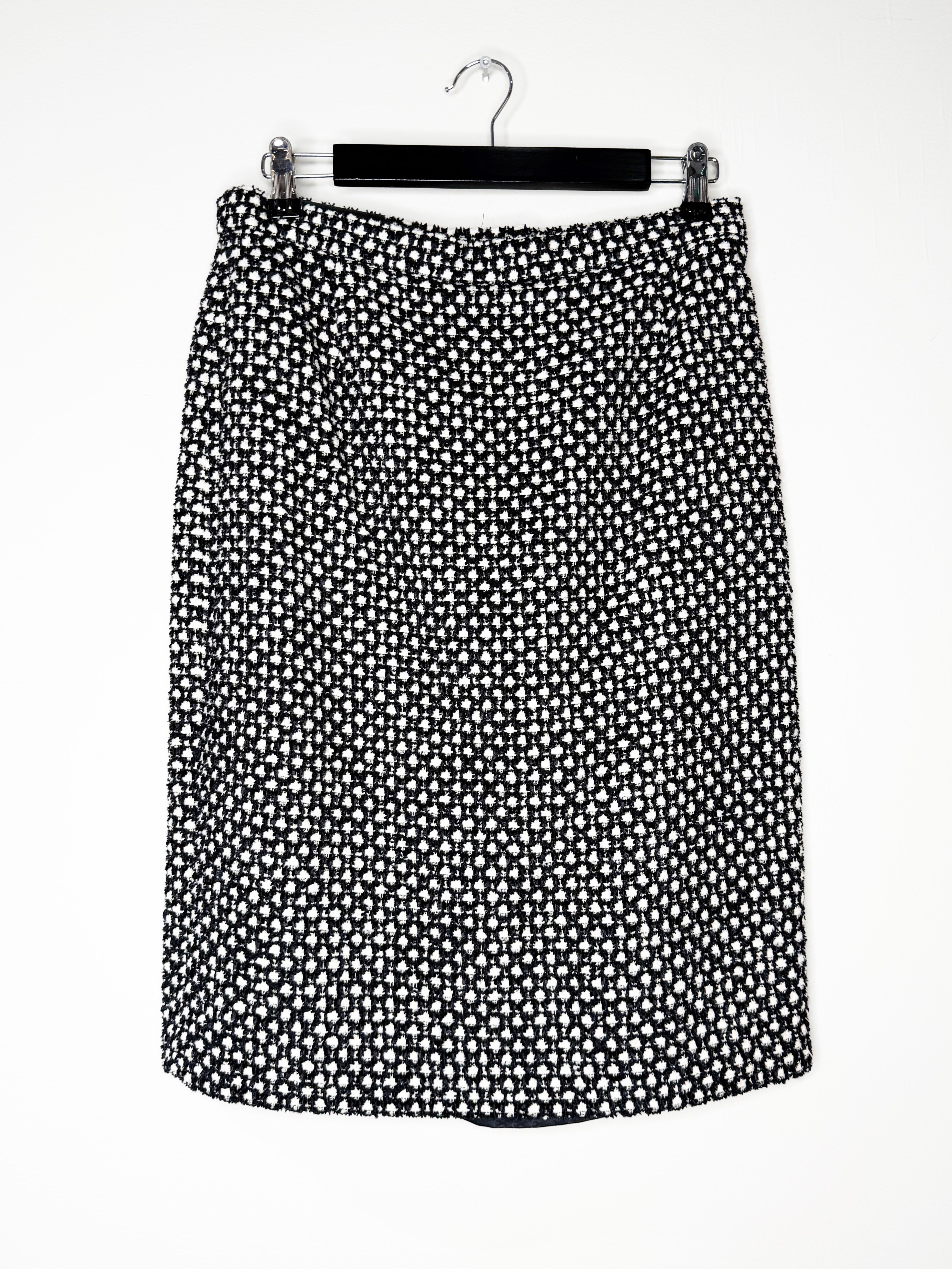 Escada Tweed Jacket & Skirt Set with Fur Details