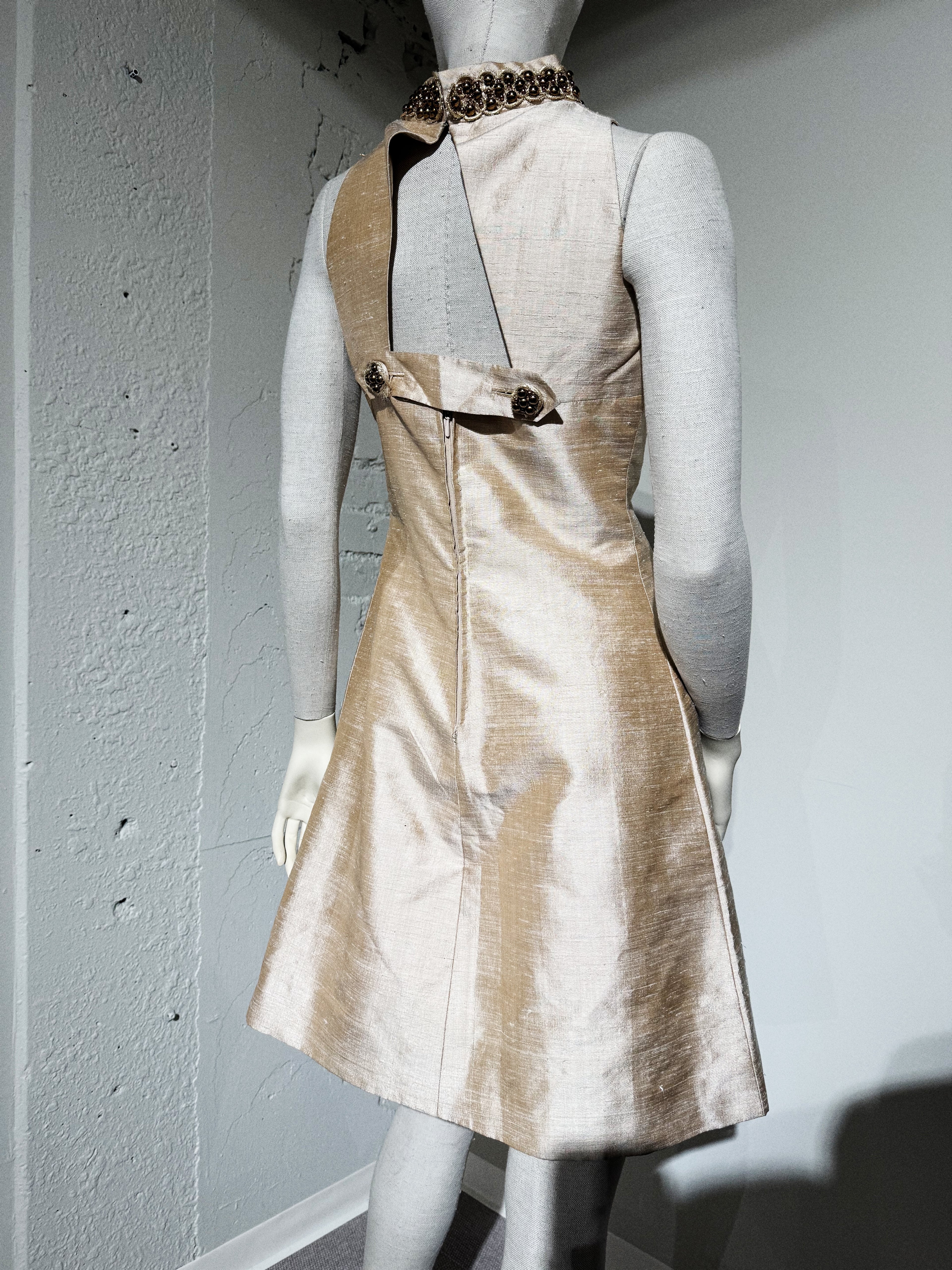 Vintage Petit Atelier Champagne Silk Dress