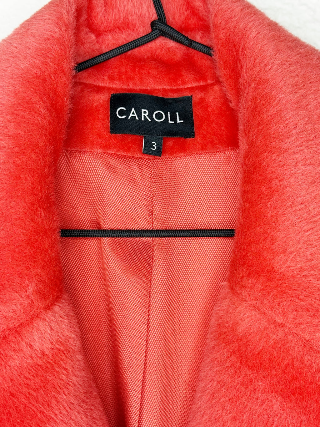Caroll Double-Breasted Coral Coat