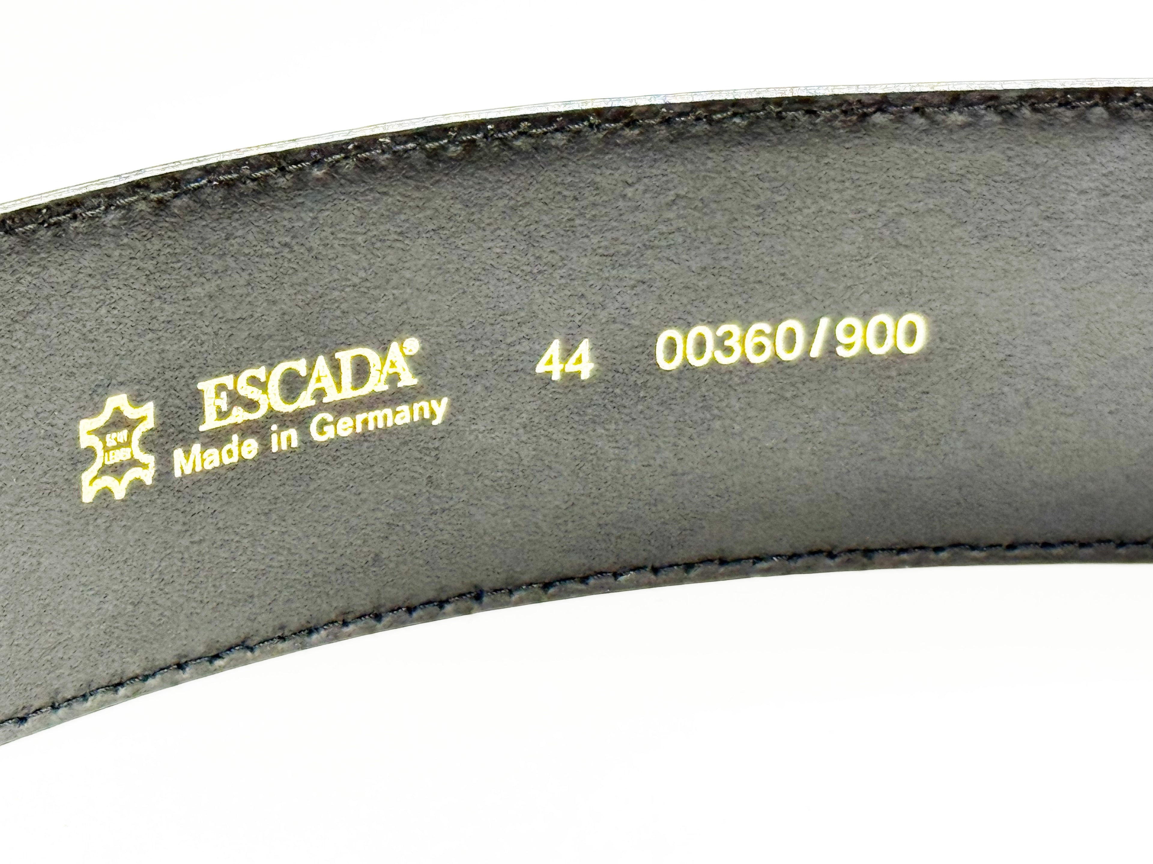 Escada Vintage Leather Belt with Gold Hearts
