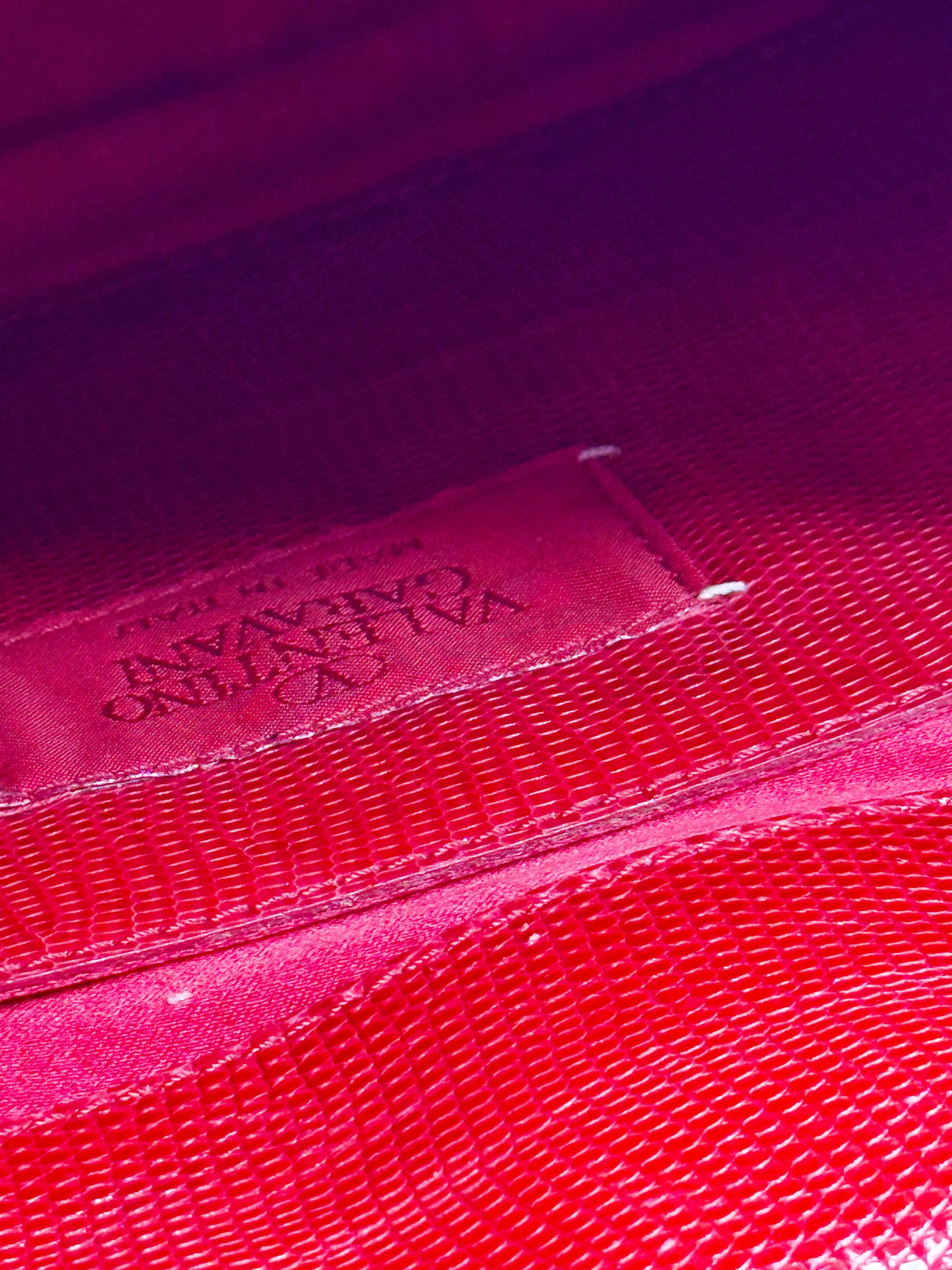 Valentino Garavani Red Lizard-Effect Leather Shoulder Bag