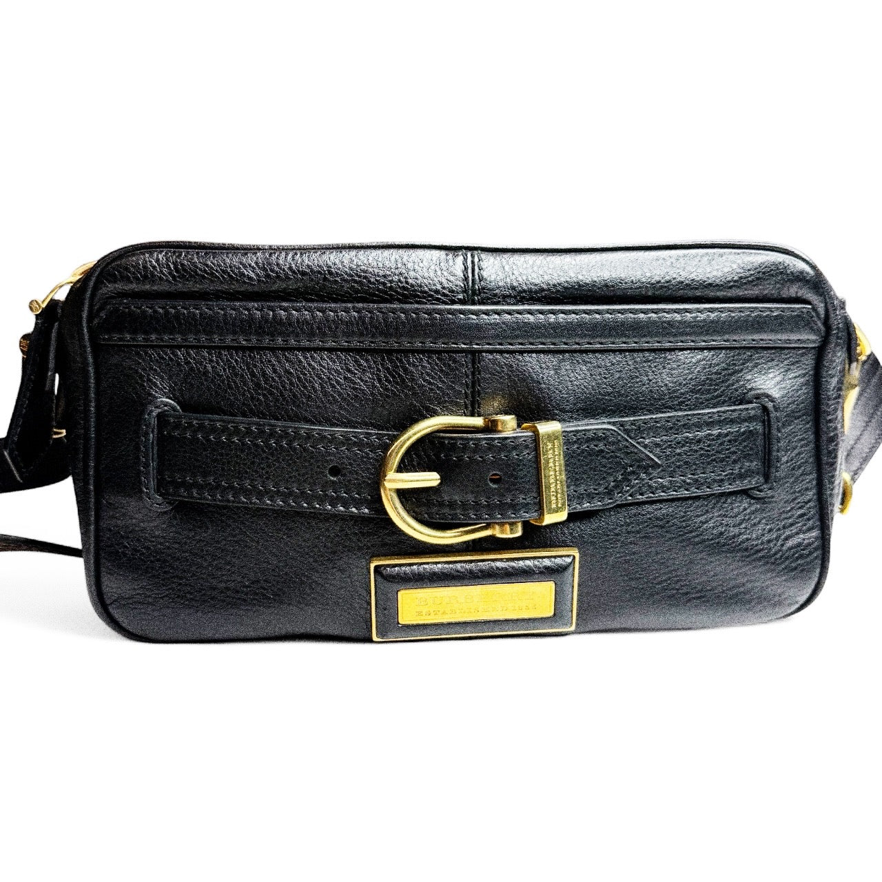 BURBERRY BLACK LEATHER BELT BAG