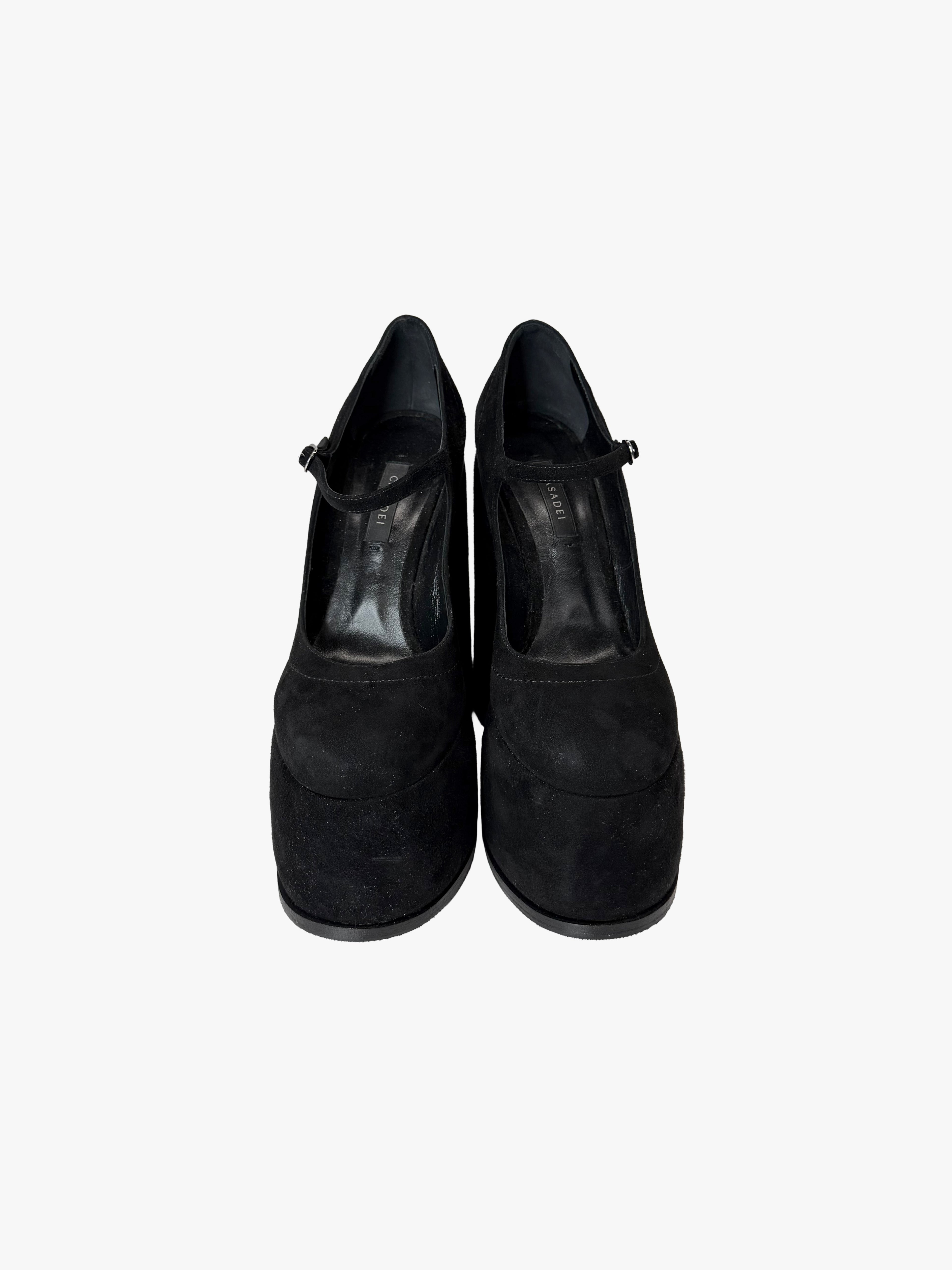 Casadei Rock Mary Jane Suede Pumps