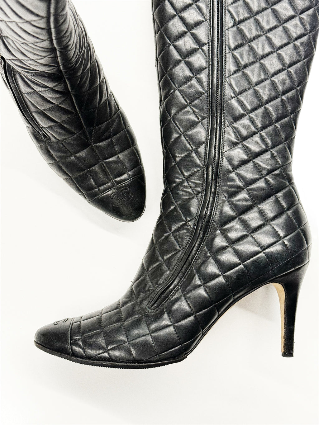 Chanel Quilted Leather Knee-High Boots