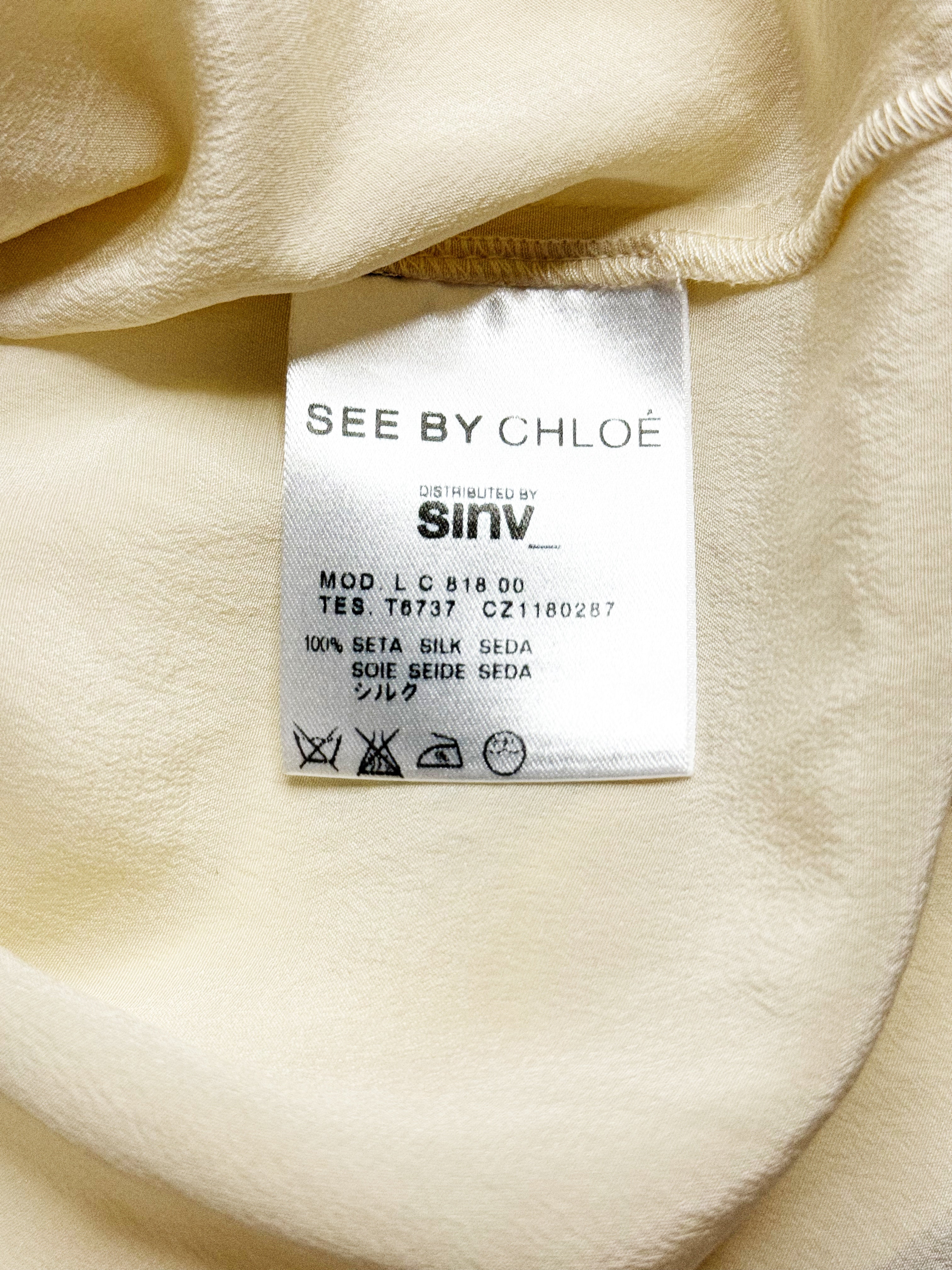 See by Chloé 100% Silk Button Blouse