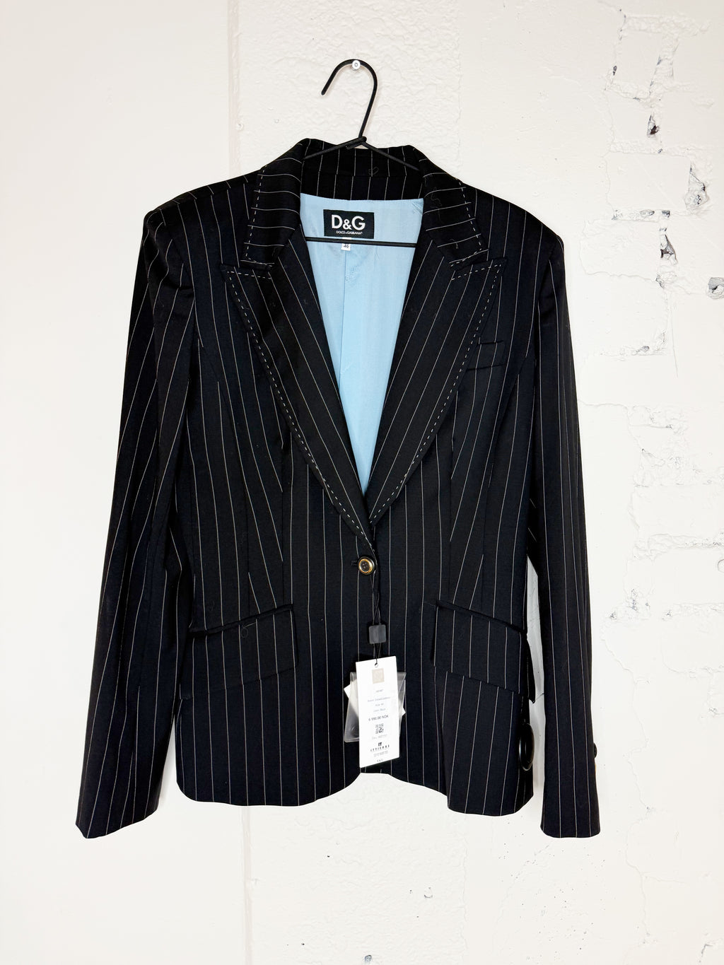 D&G Dolce & Gabbana Black Pinstripe Suit