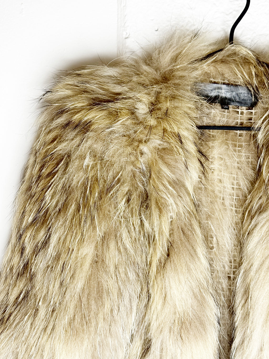 Meotine Hand-Knitted Raccoon Fur Jacket - S/M