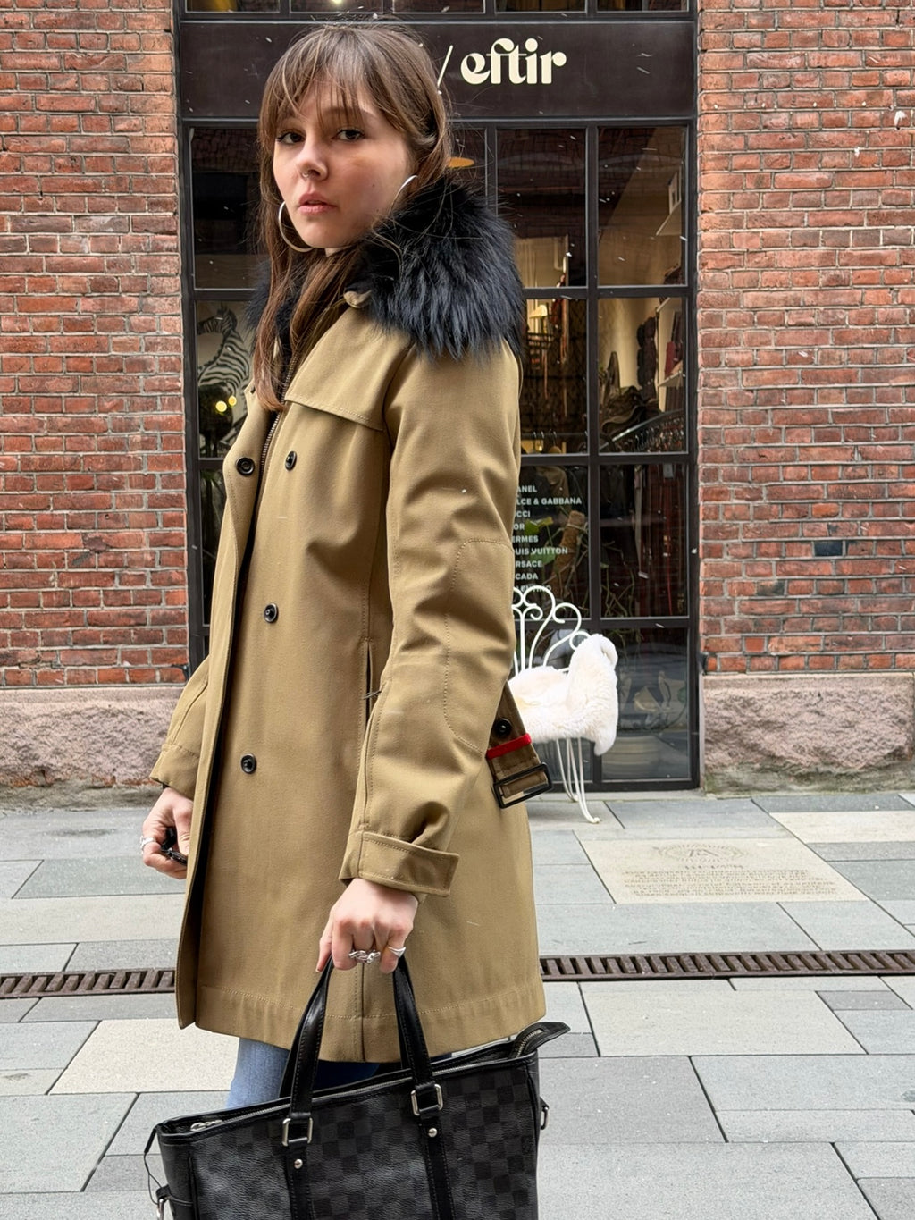 PRADA Shearling-Trim Technical Coat –  Mat. 9T1