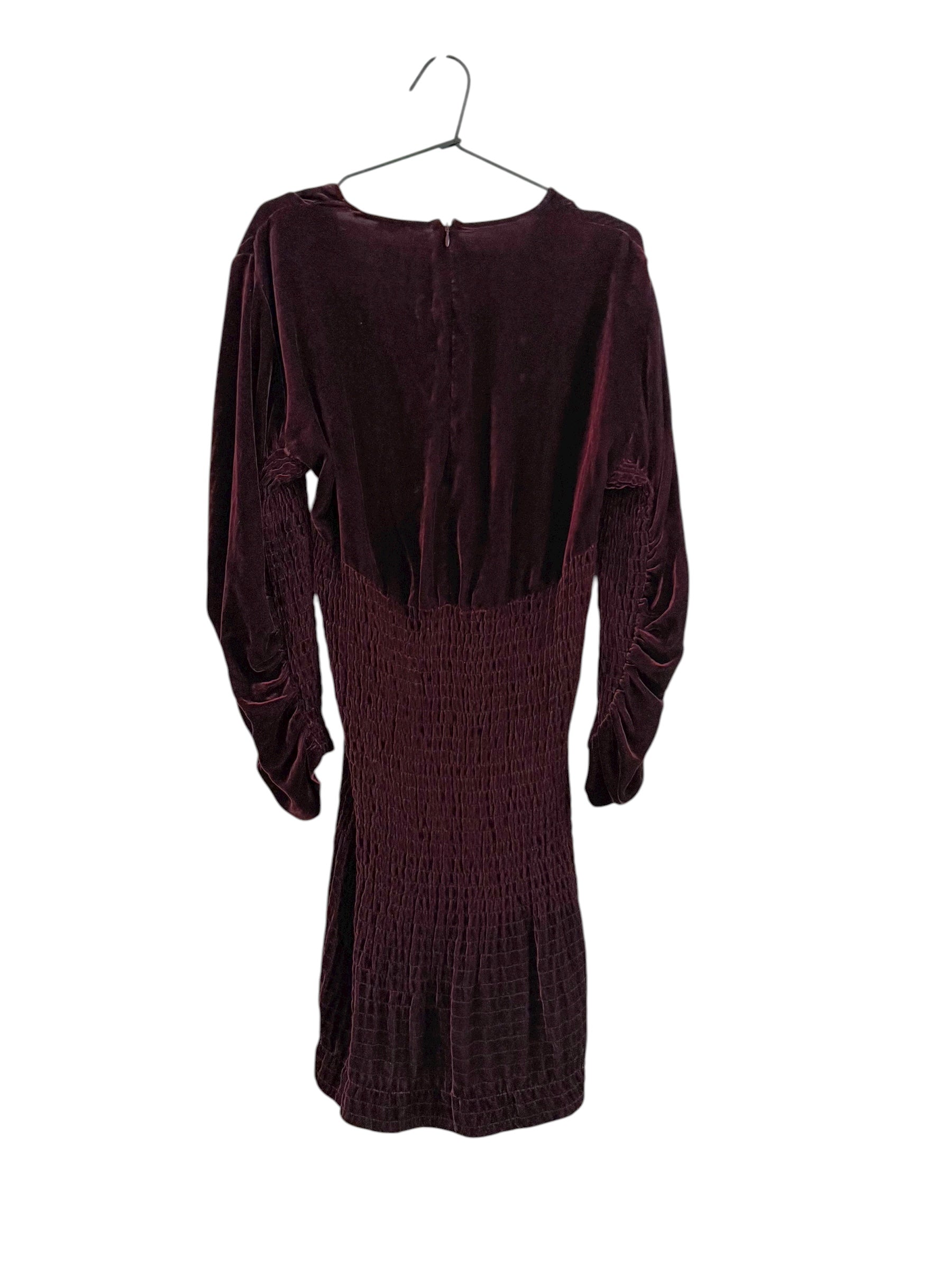 Stella McCartney Burgundy Velvet Draped Dress - EU 34