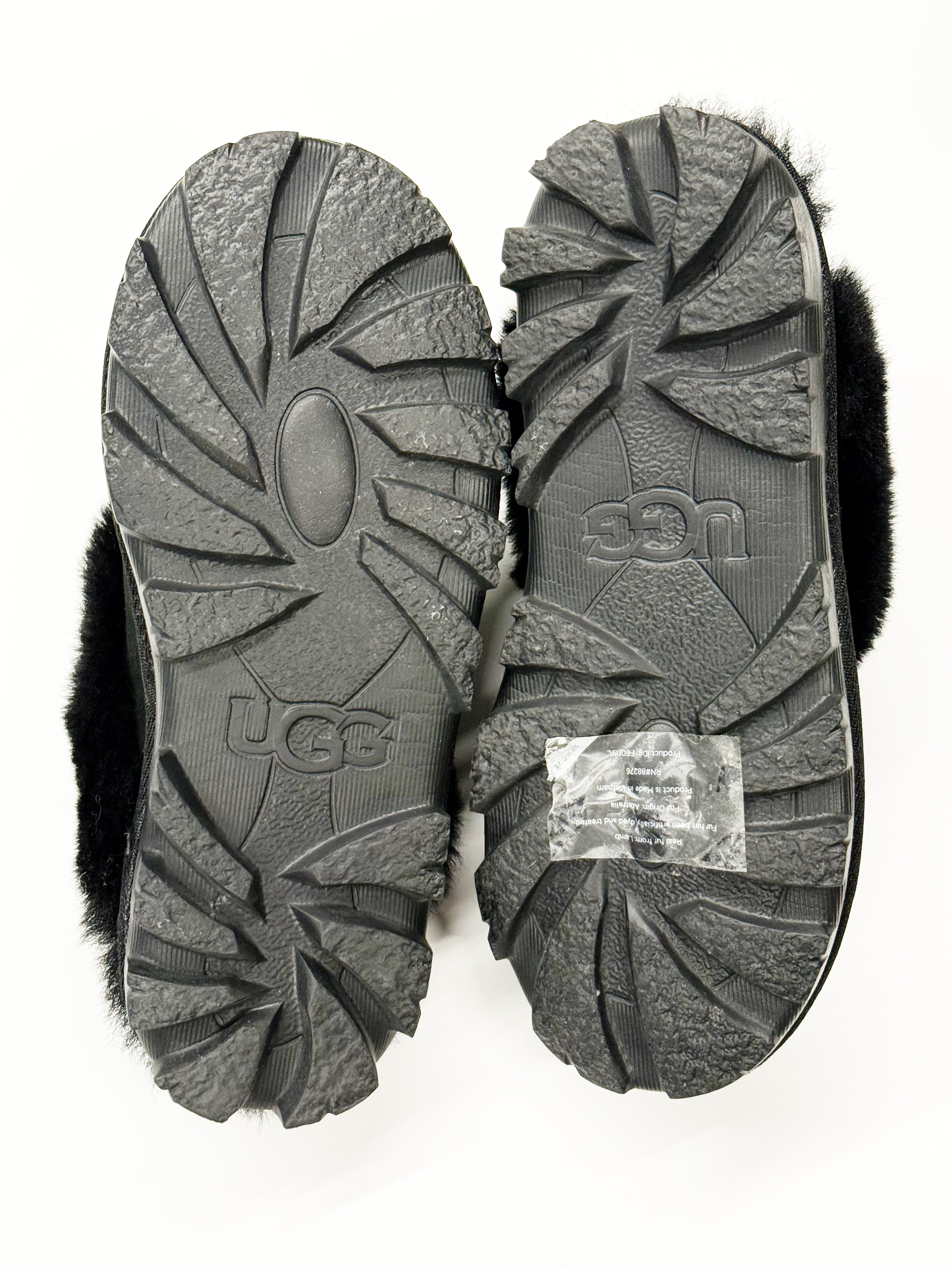 UGG Black Shearling Slippers - 36