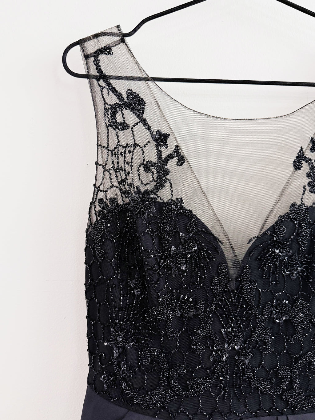 MARCHESA NOTTE Black Embellished Cocktail Dress