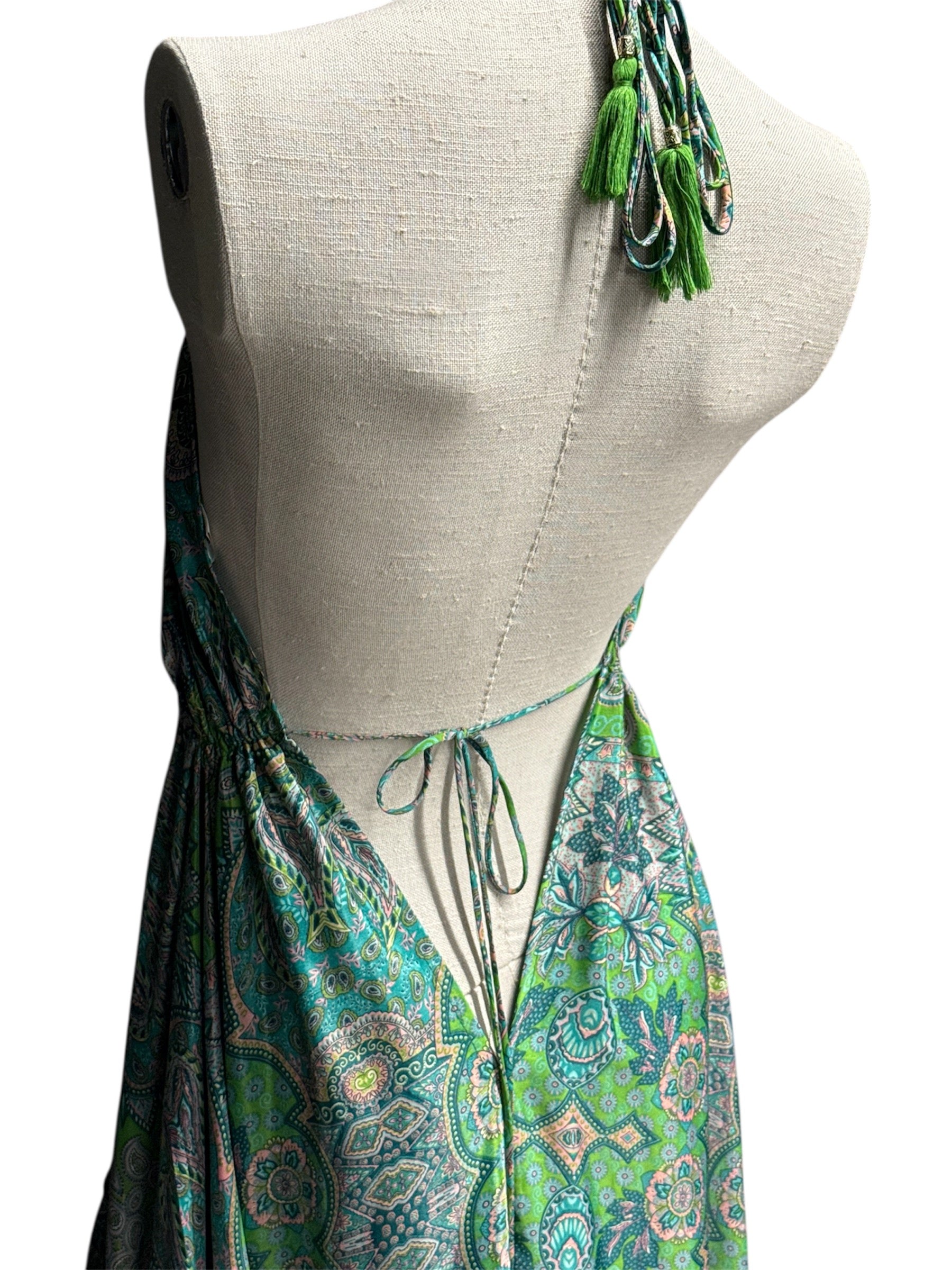 Green Bohemian Paisley Dress