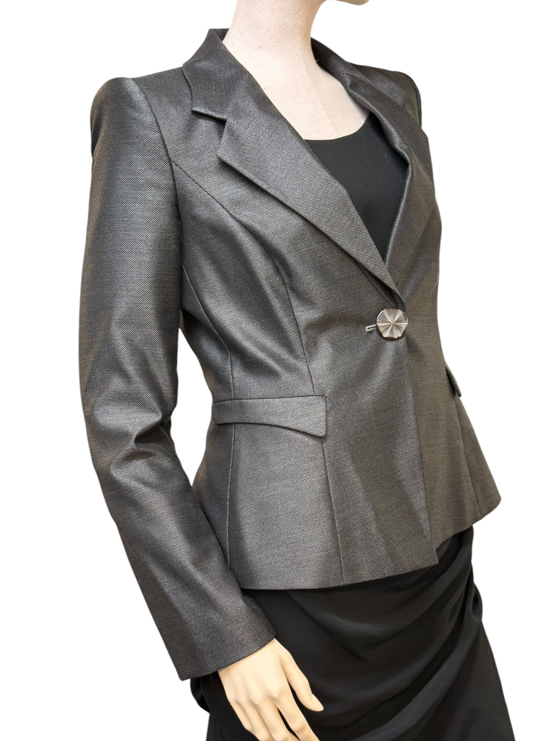 Giorgio Armani Wool-Silk Structured Blazer - EU 40