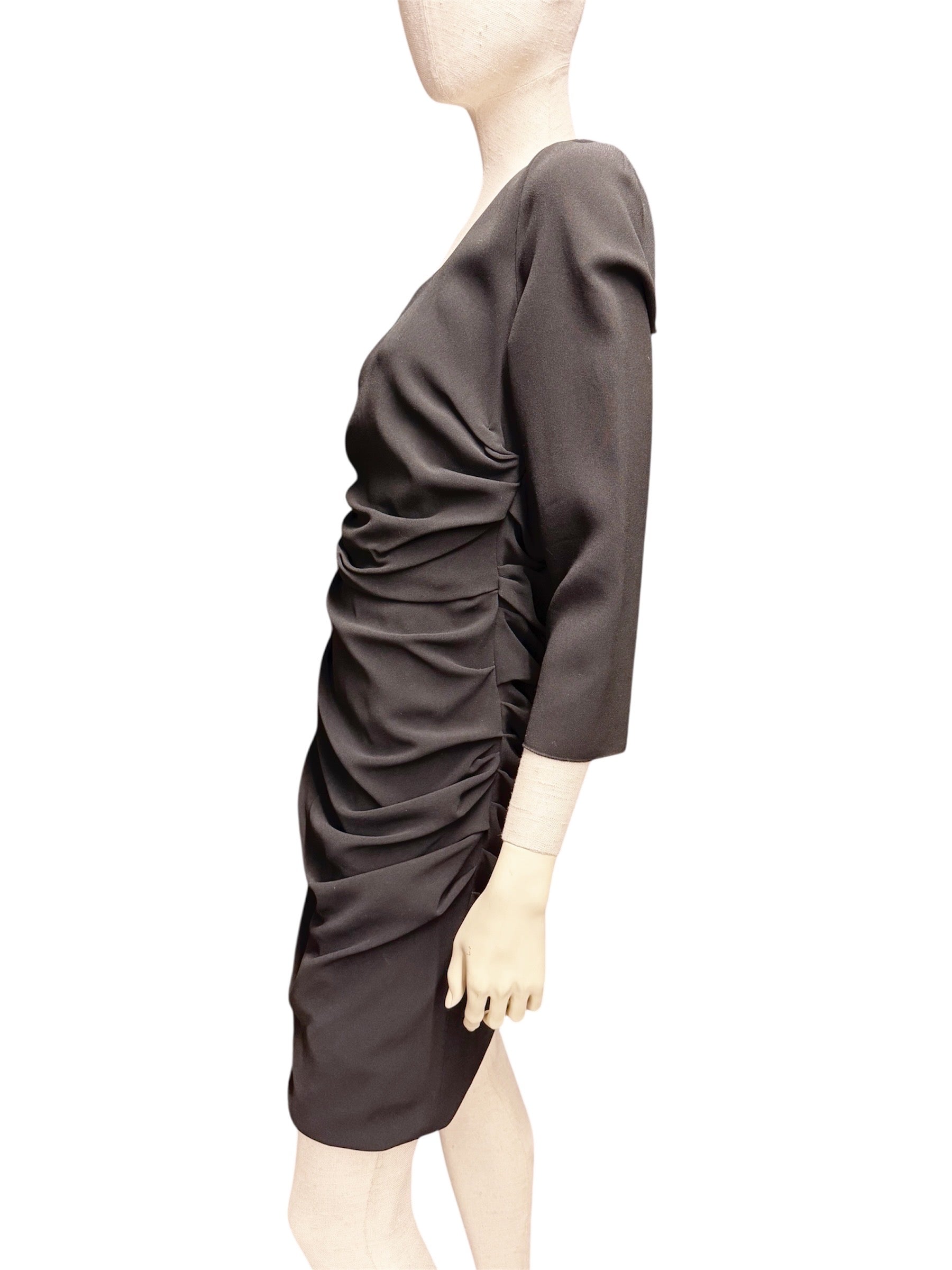 Dolce & Gabbana Draped Black Cocktail Dress