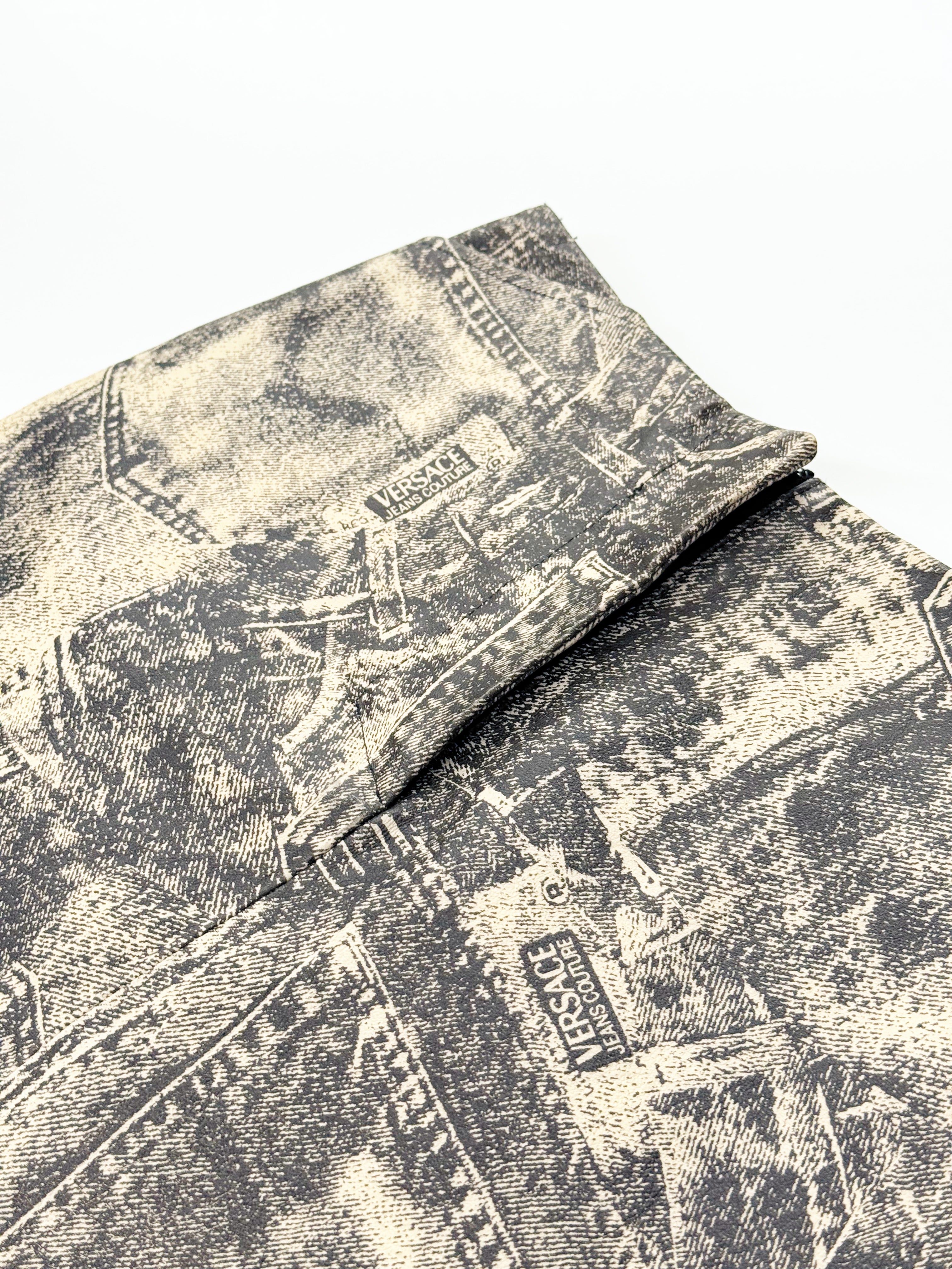 Vintage Versace Jeans Couture Leather Mini Skirt