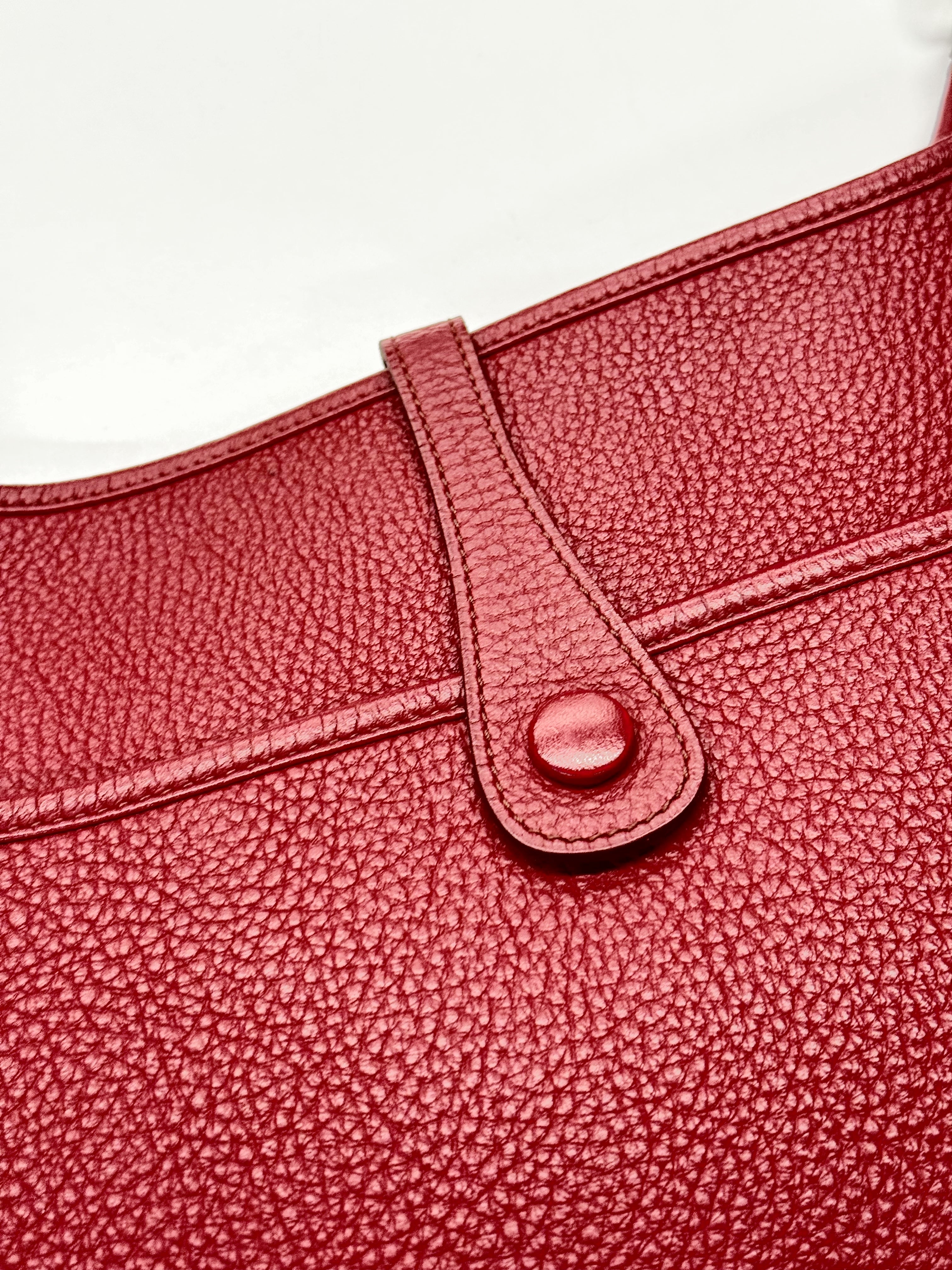 Hermès Evelyne III PM Red Clemence Leather Crossbody Bag