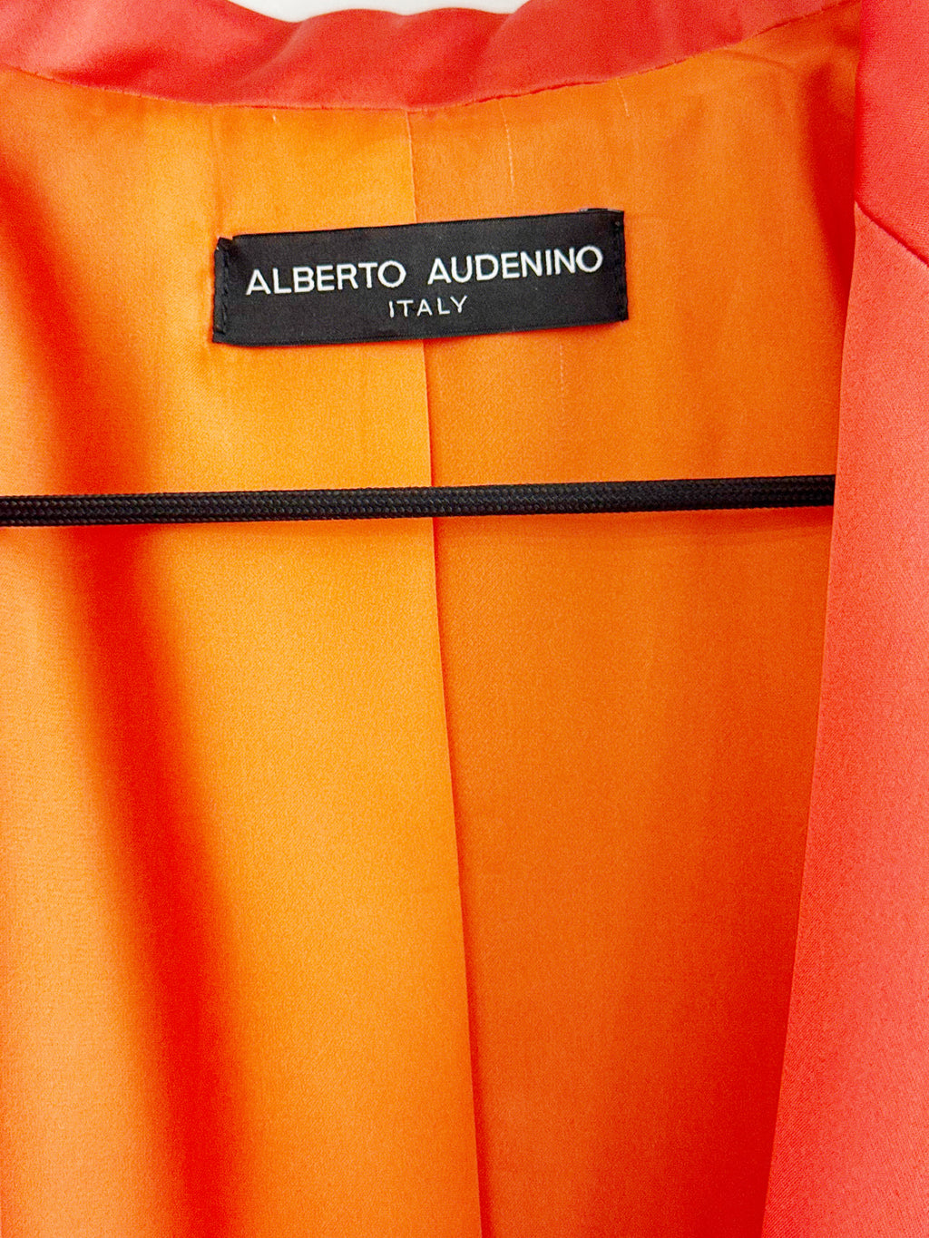 Alberto Audenino Orange Feather-Trim Blazer Dress