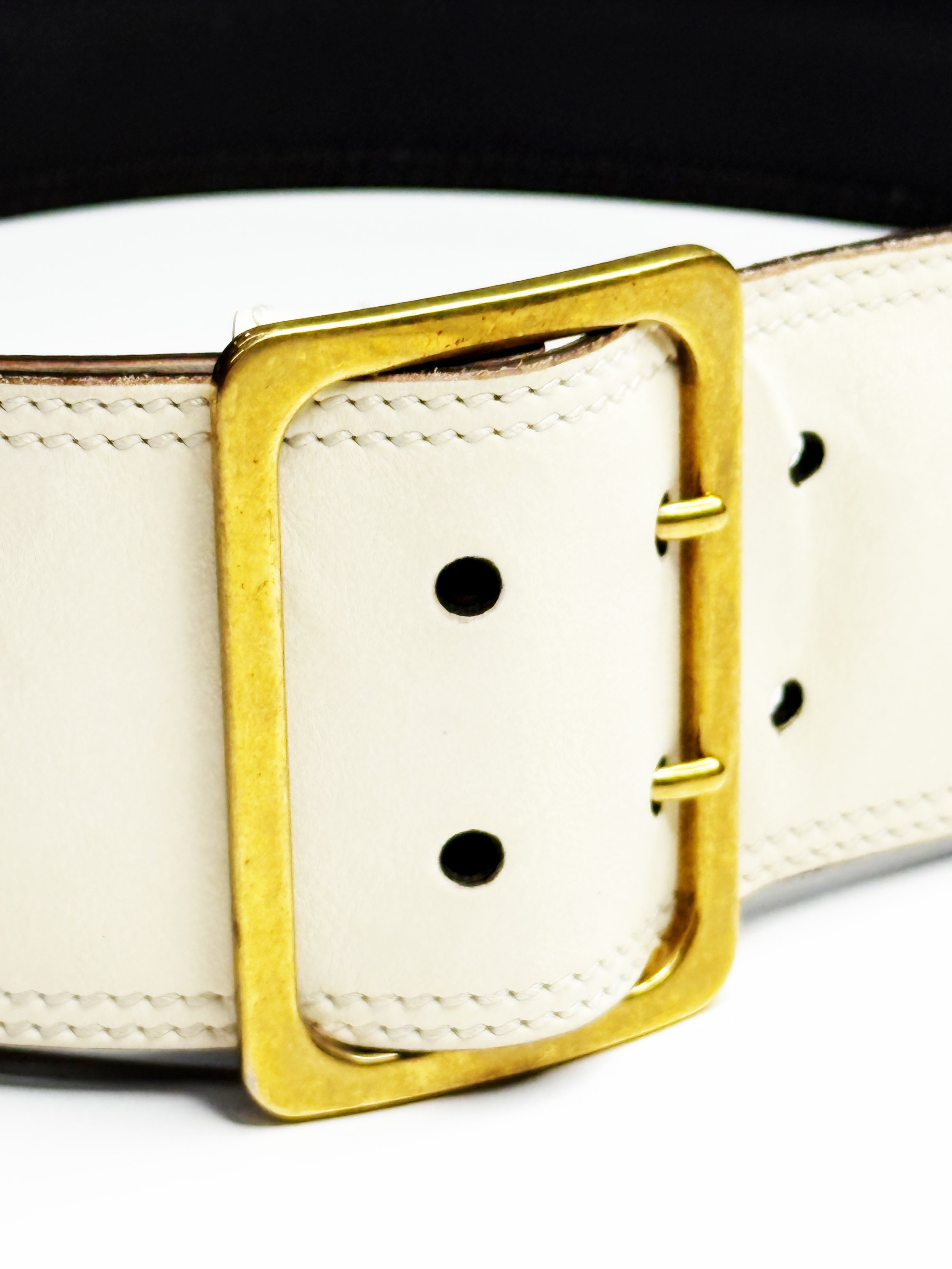 YVES SAINT LAURENT Wide Leather Belt – Made in Italy