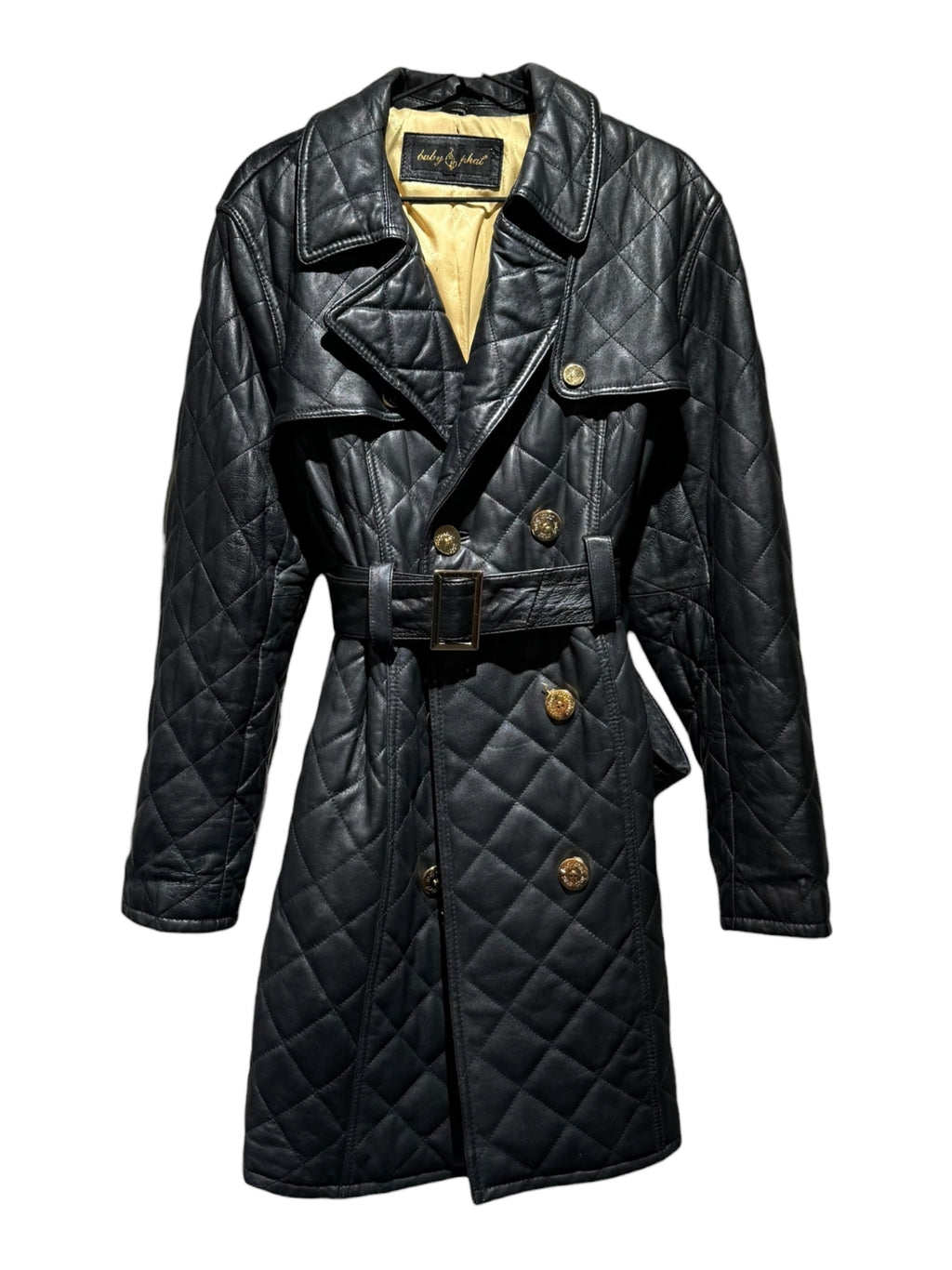 Baby Phat Vintage Quilted Leather Trench Coat