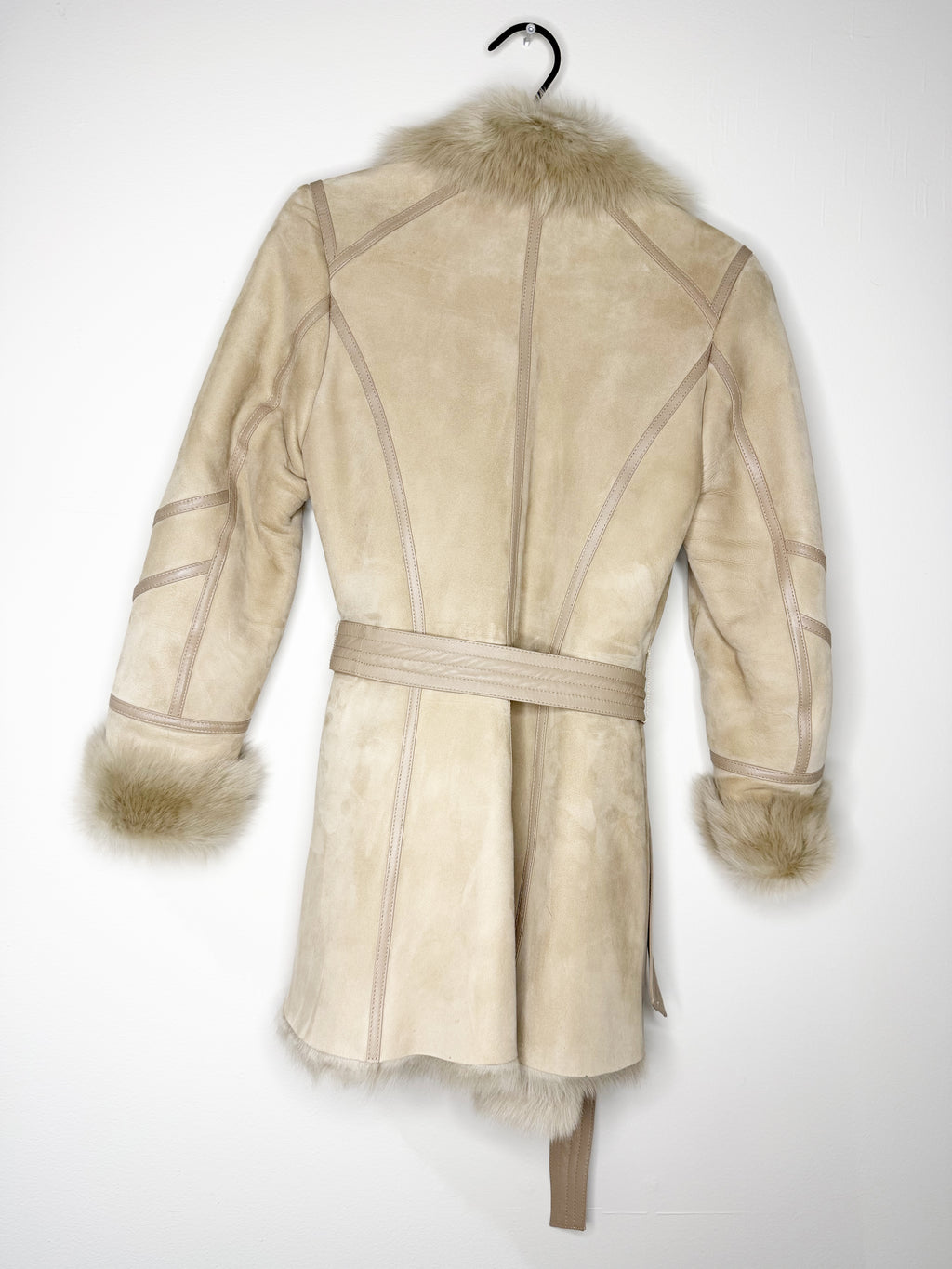 2NDDAY Shearling Coat with Natural Fur Trim