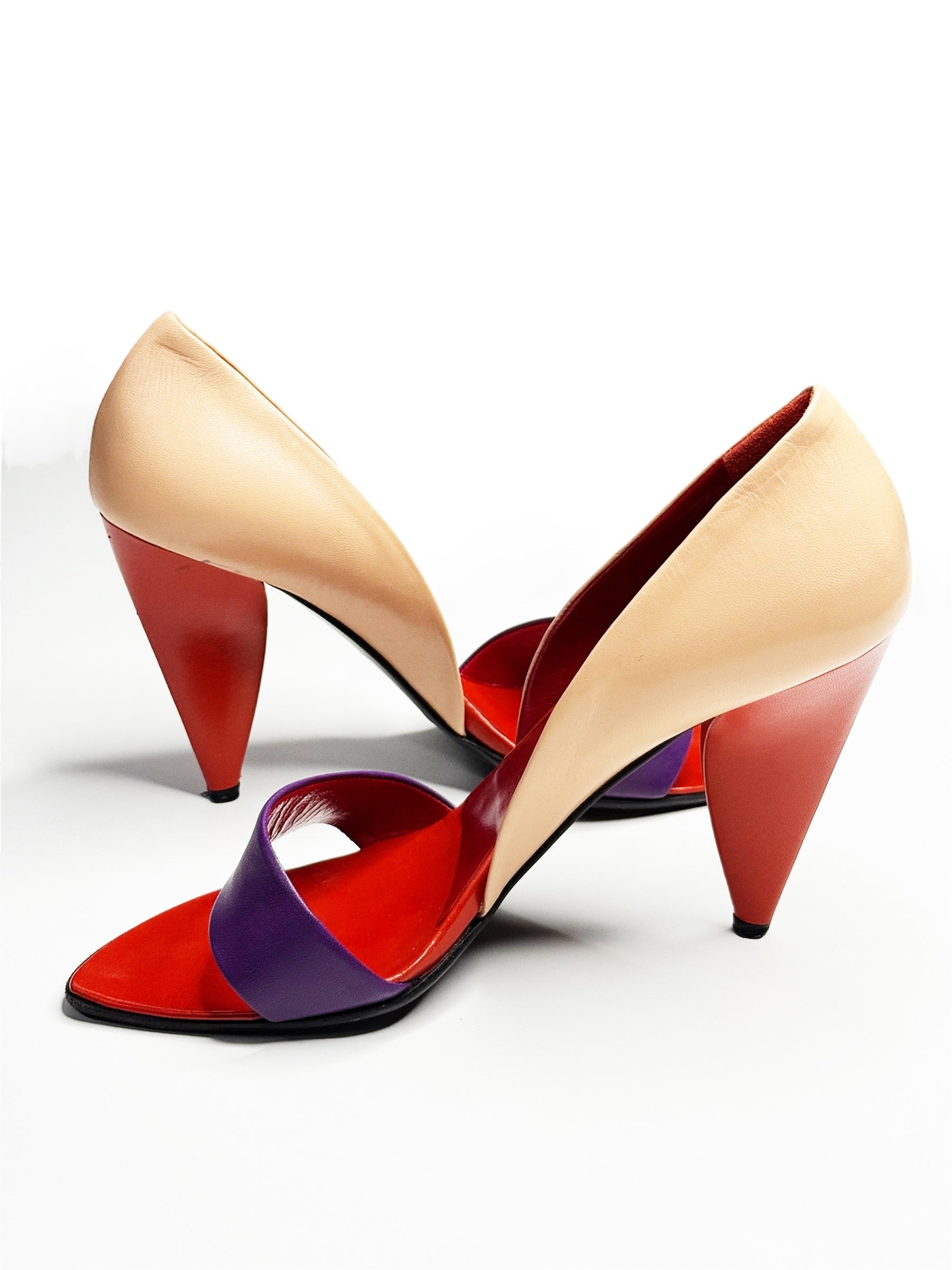 Prada Tricolour Sculptural Heels