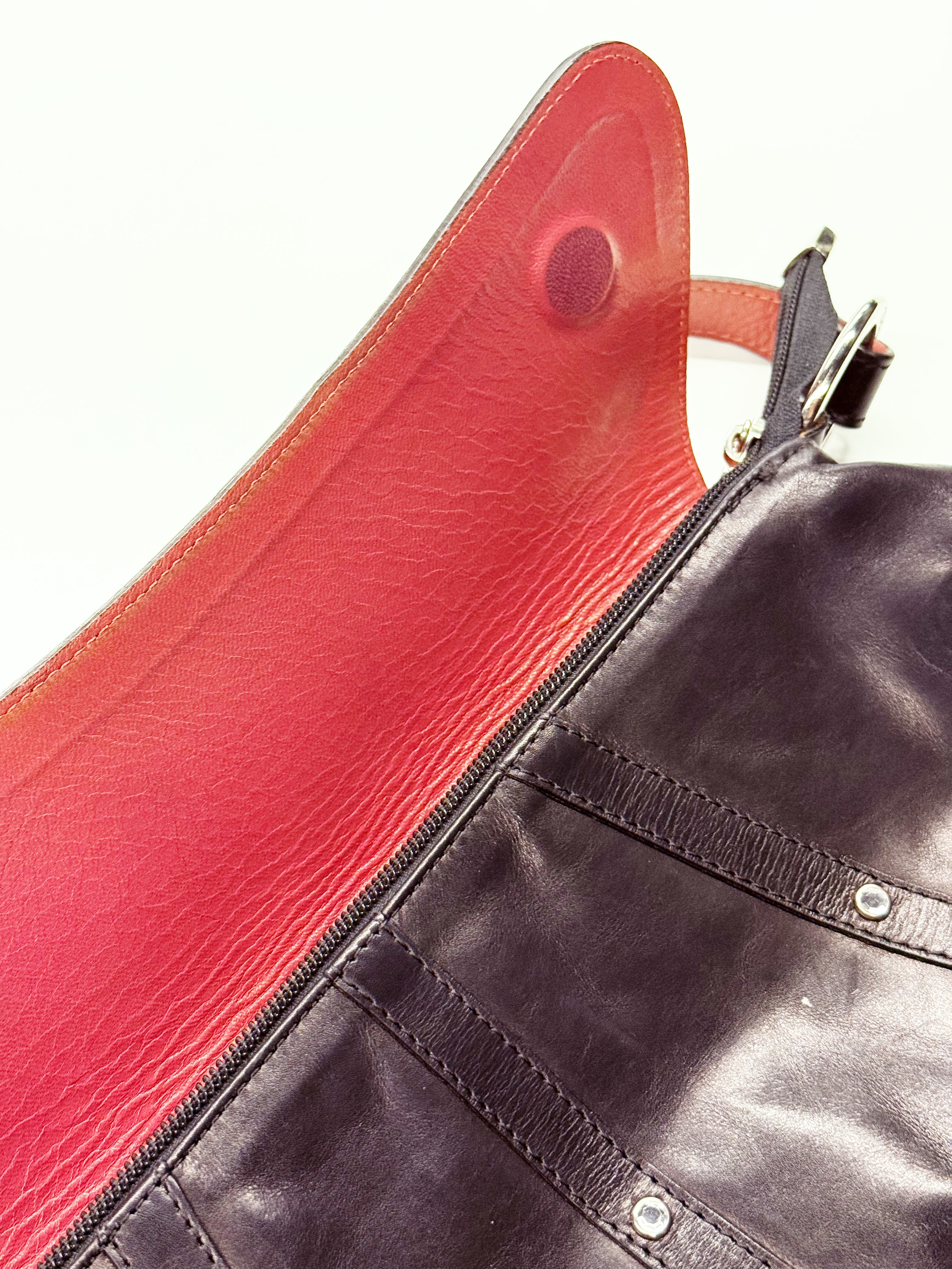 Giancarlo Proli Black Leather Shoulder Bag