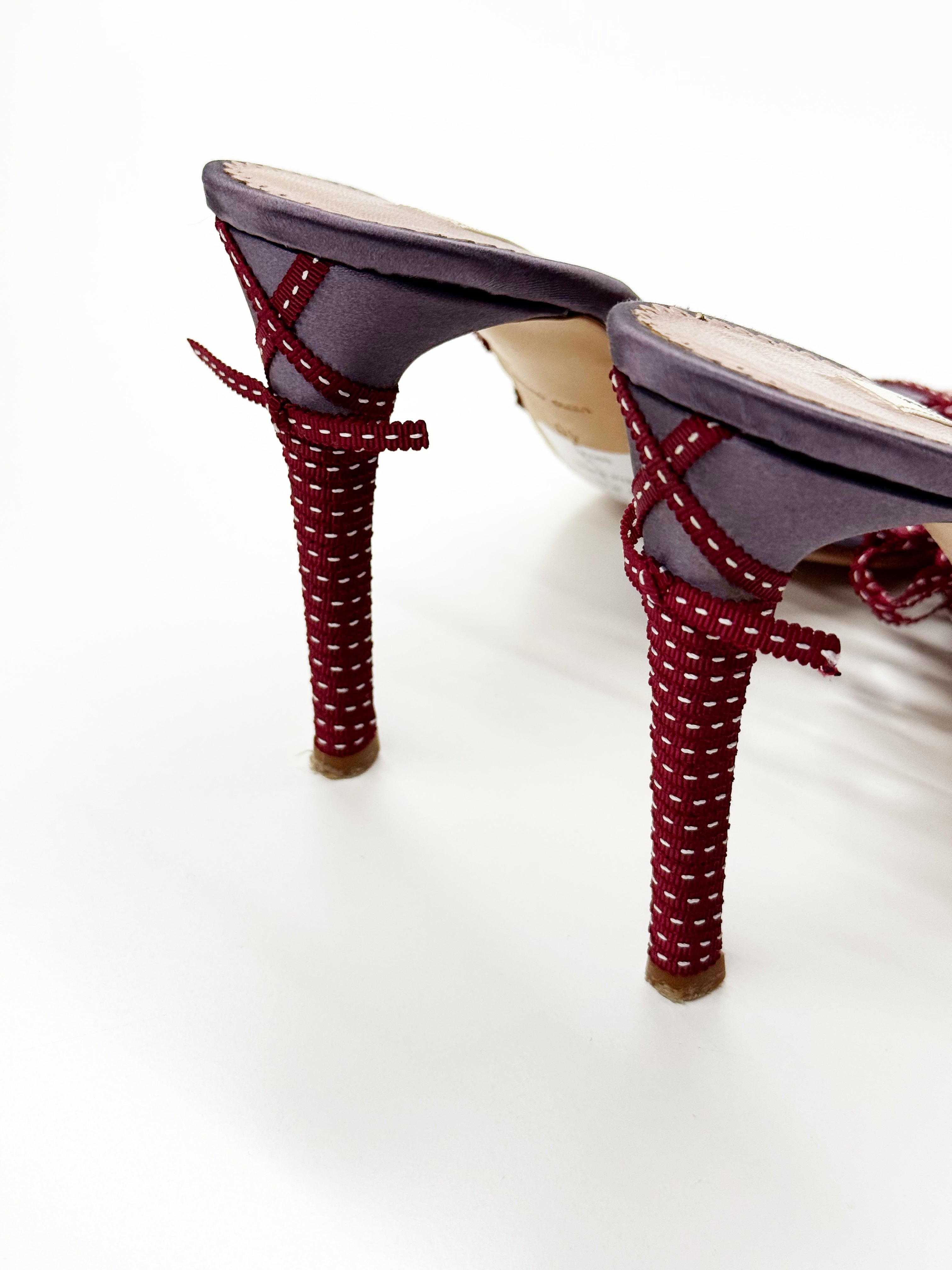 Prada Beaded Lace-Up Heels