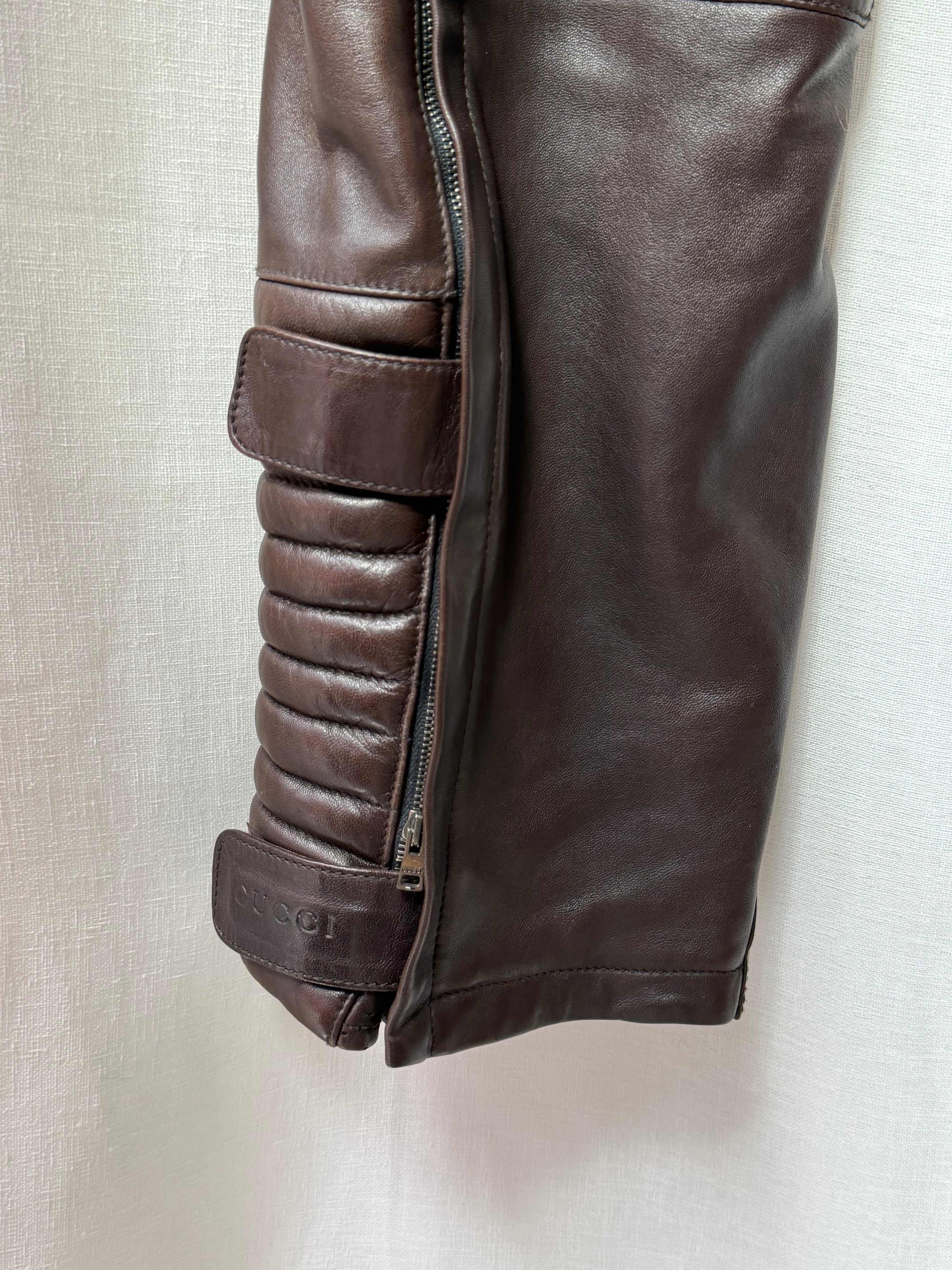 Gucci Runway Lamb Leather Biker Pants