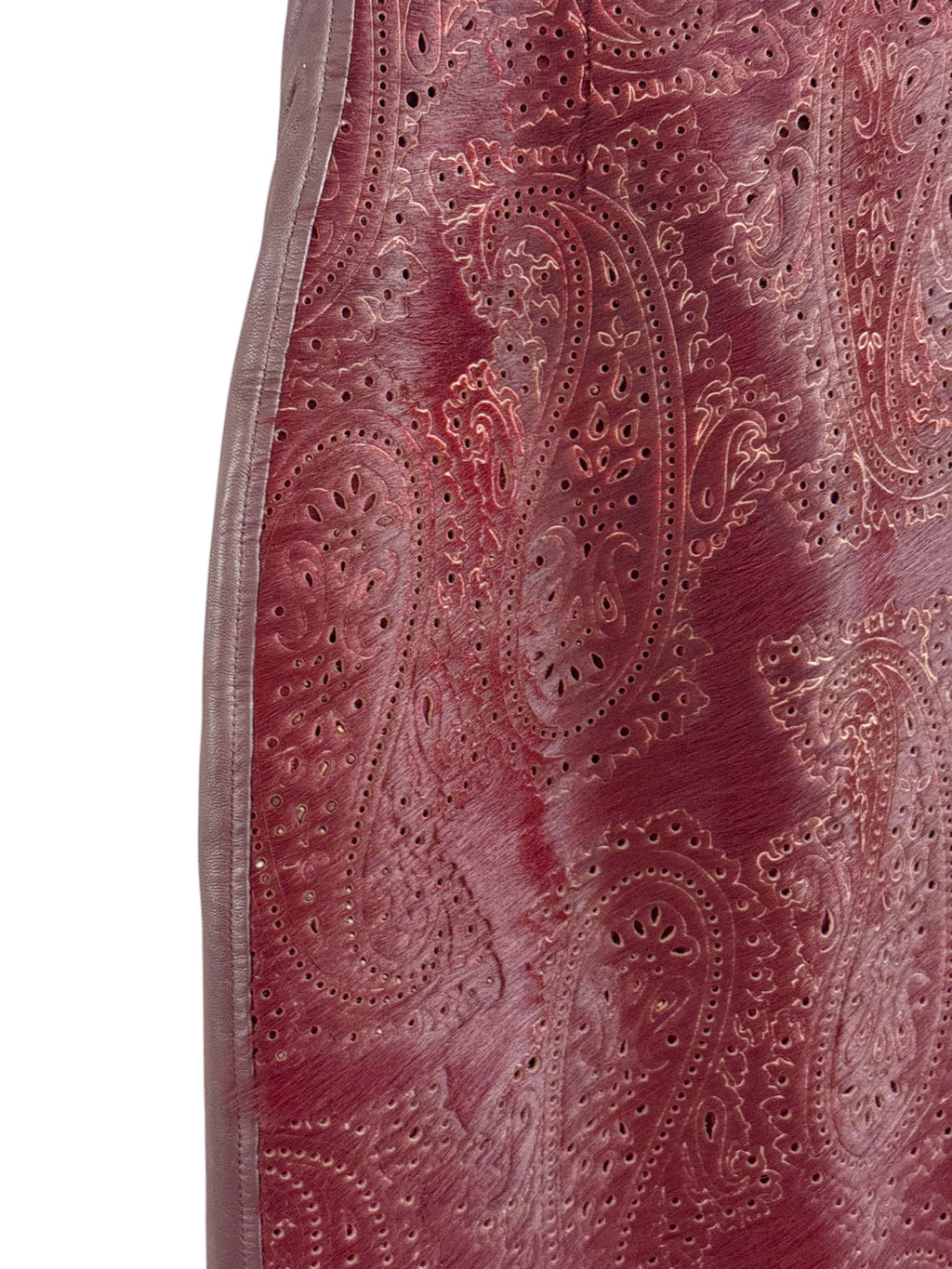 Mariette Burgundy Leather Skirt - EU 36