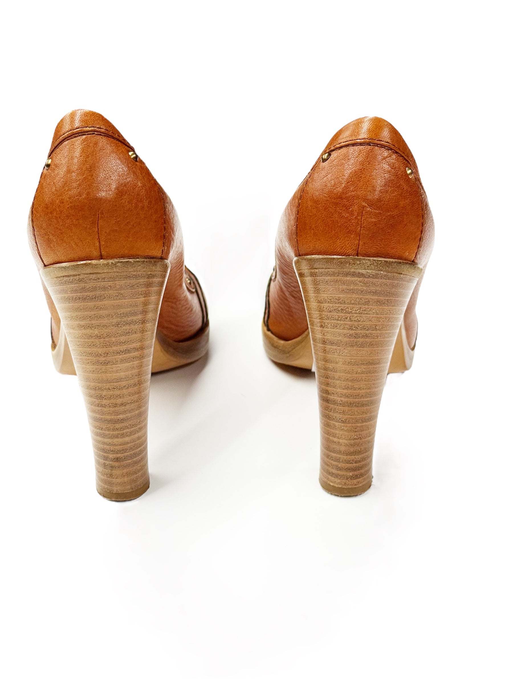 Chloé Tan Peep-Toe Heels