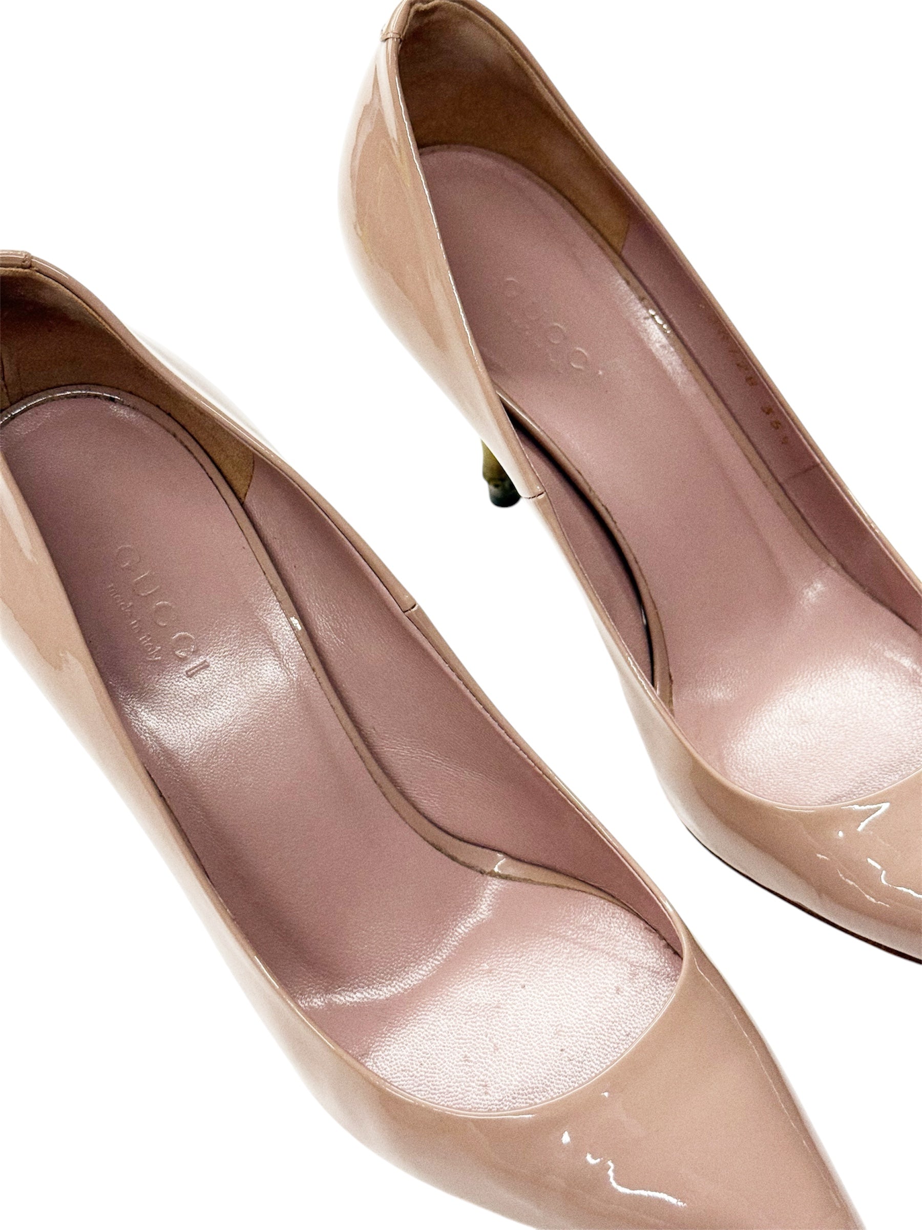 Gucci Patent Leather Bamboo Heel Pumps