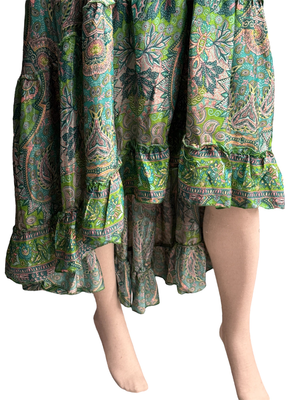 Green Bohemian Paisley Dress