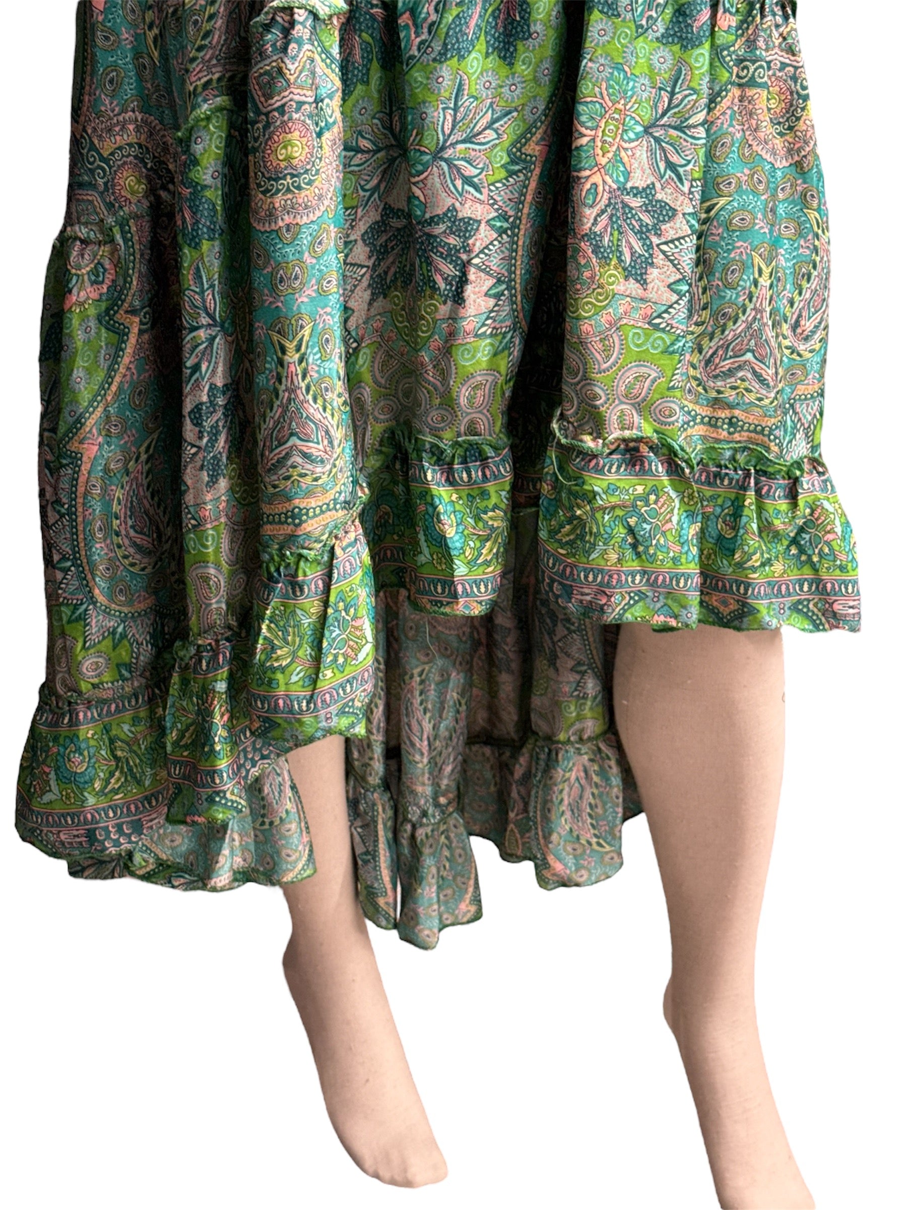 Green Bohemian Paisley Dress
