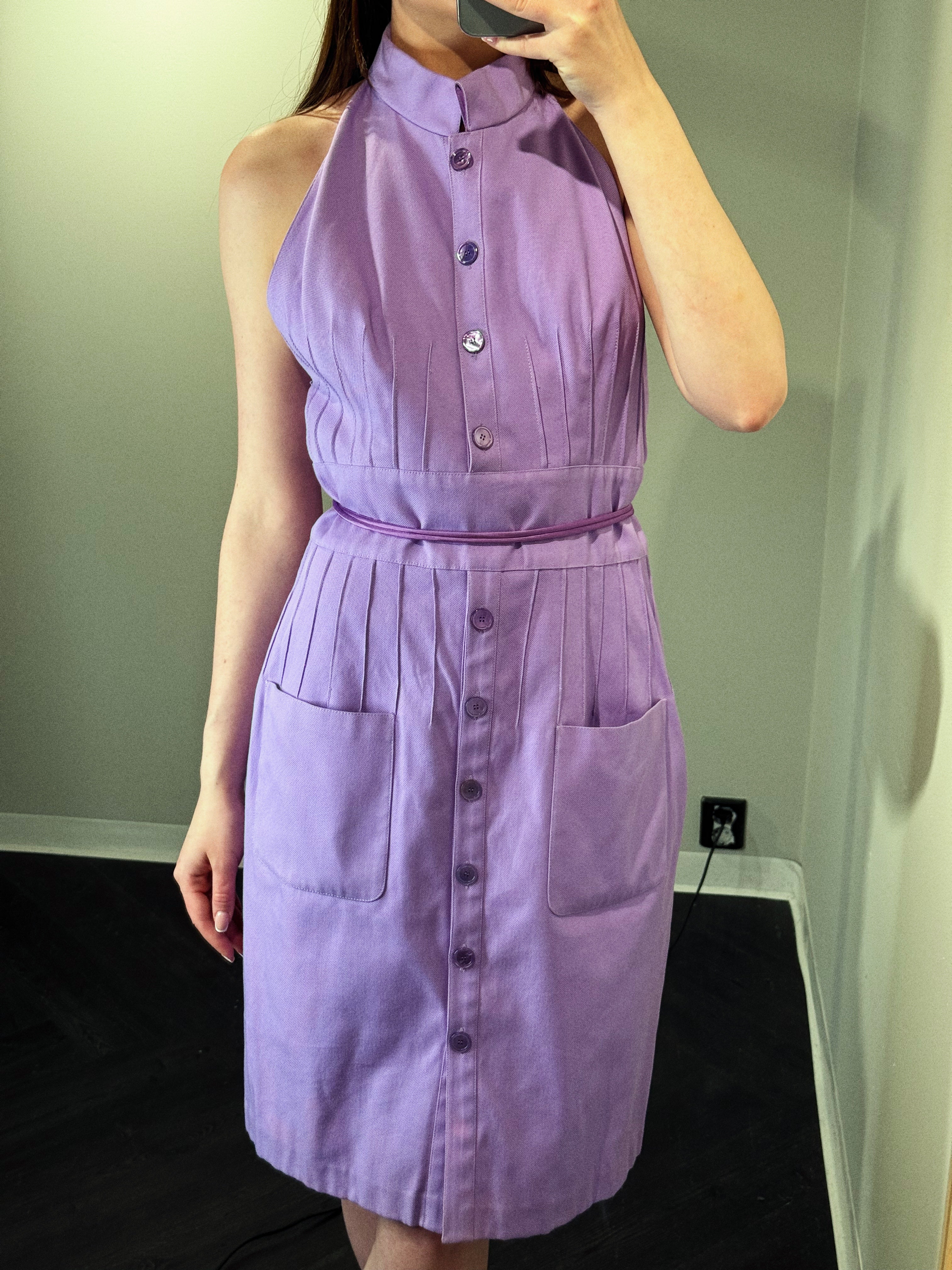 Valentino Purple Halterneck Dress