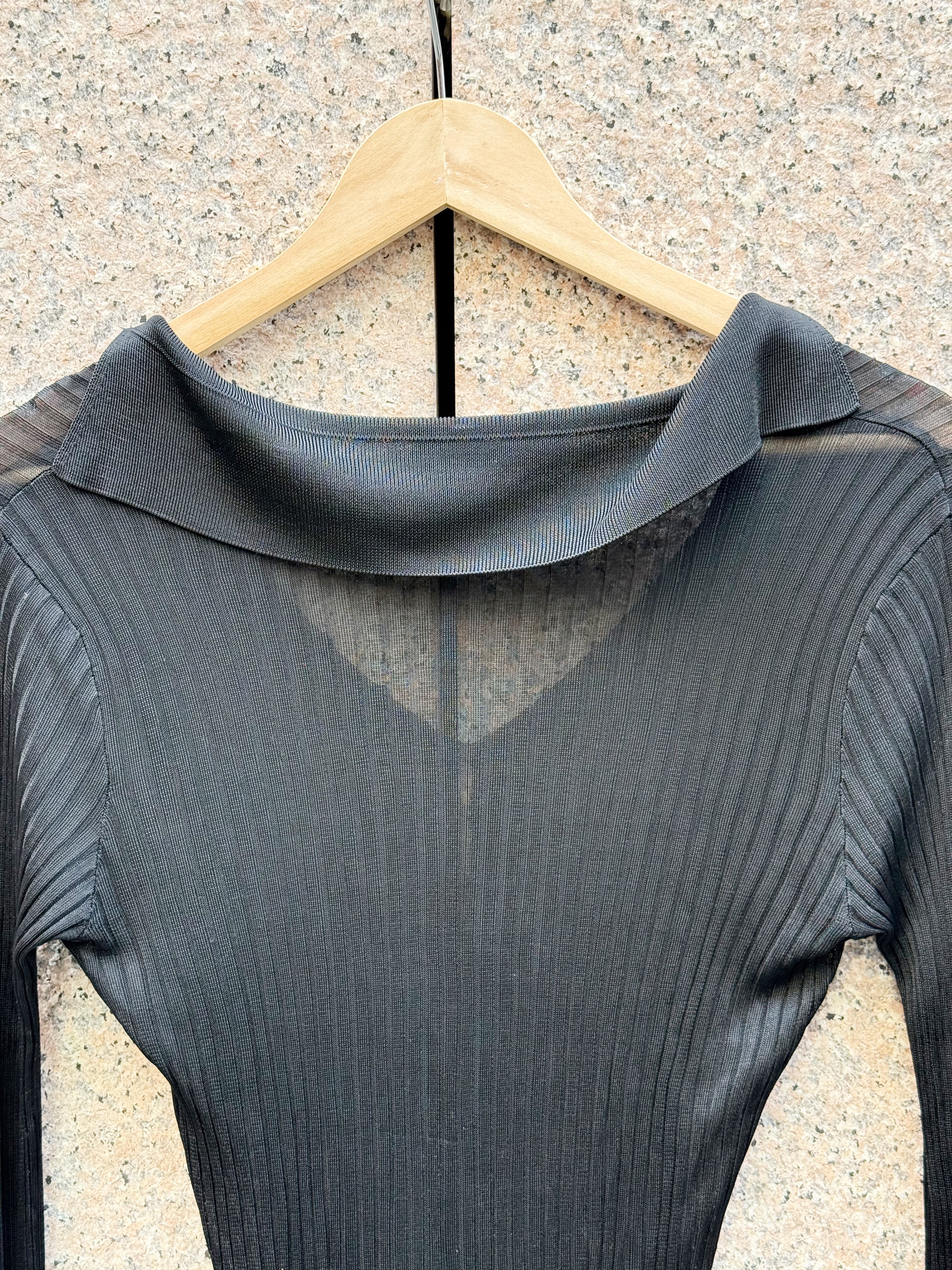 Dolce & Gabbana Black Sheer Button Blouse