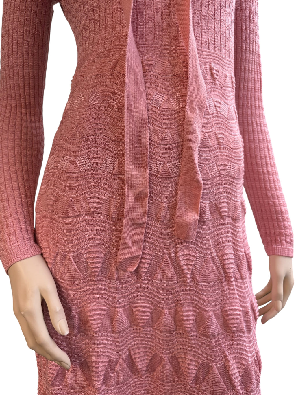 Missoni Pink Textured Knit Maxi Dress