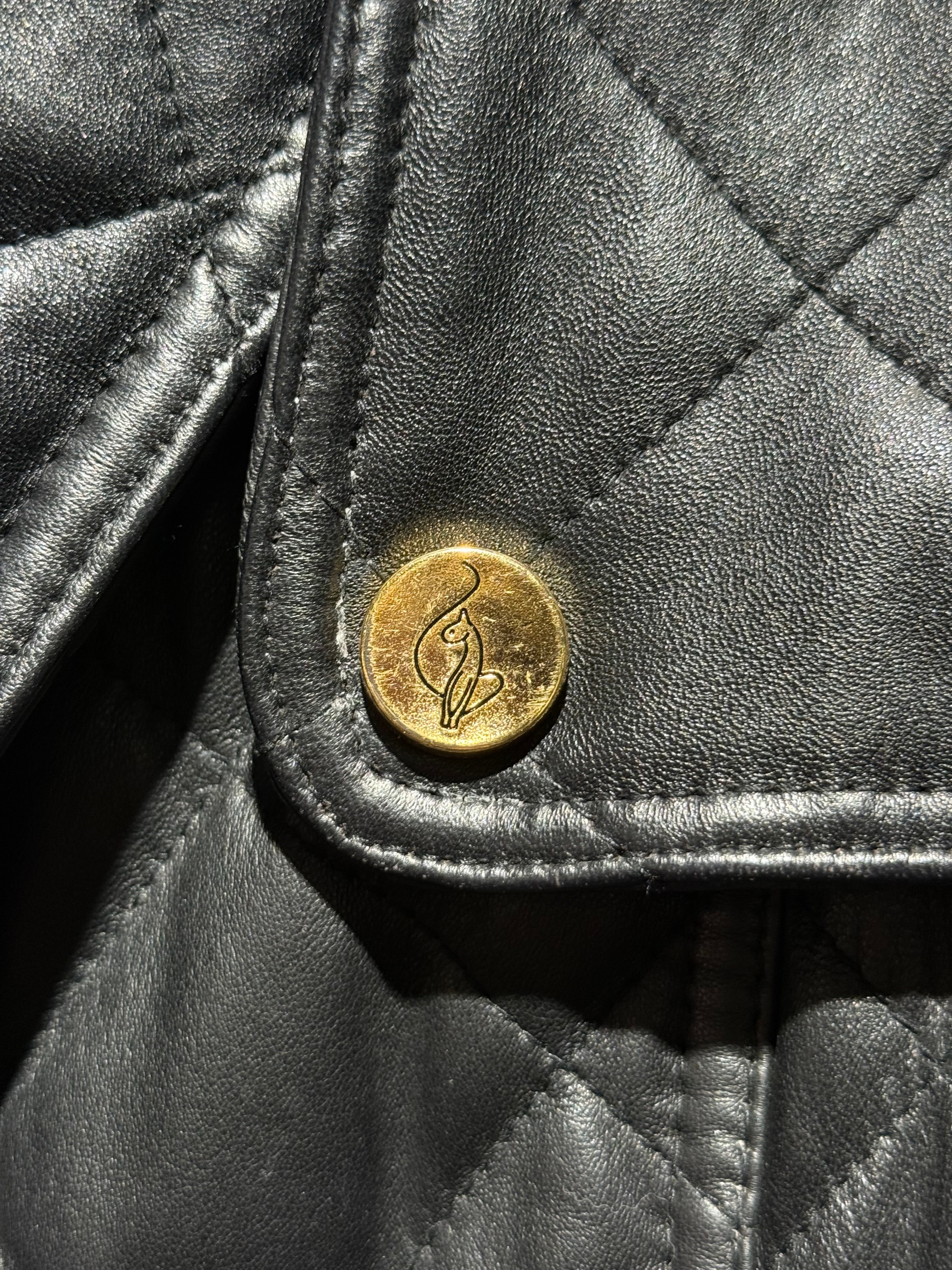 Baby Phat Vintage Quilted Leather Trench Coat