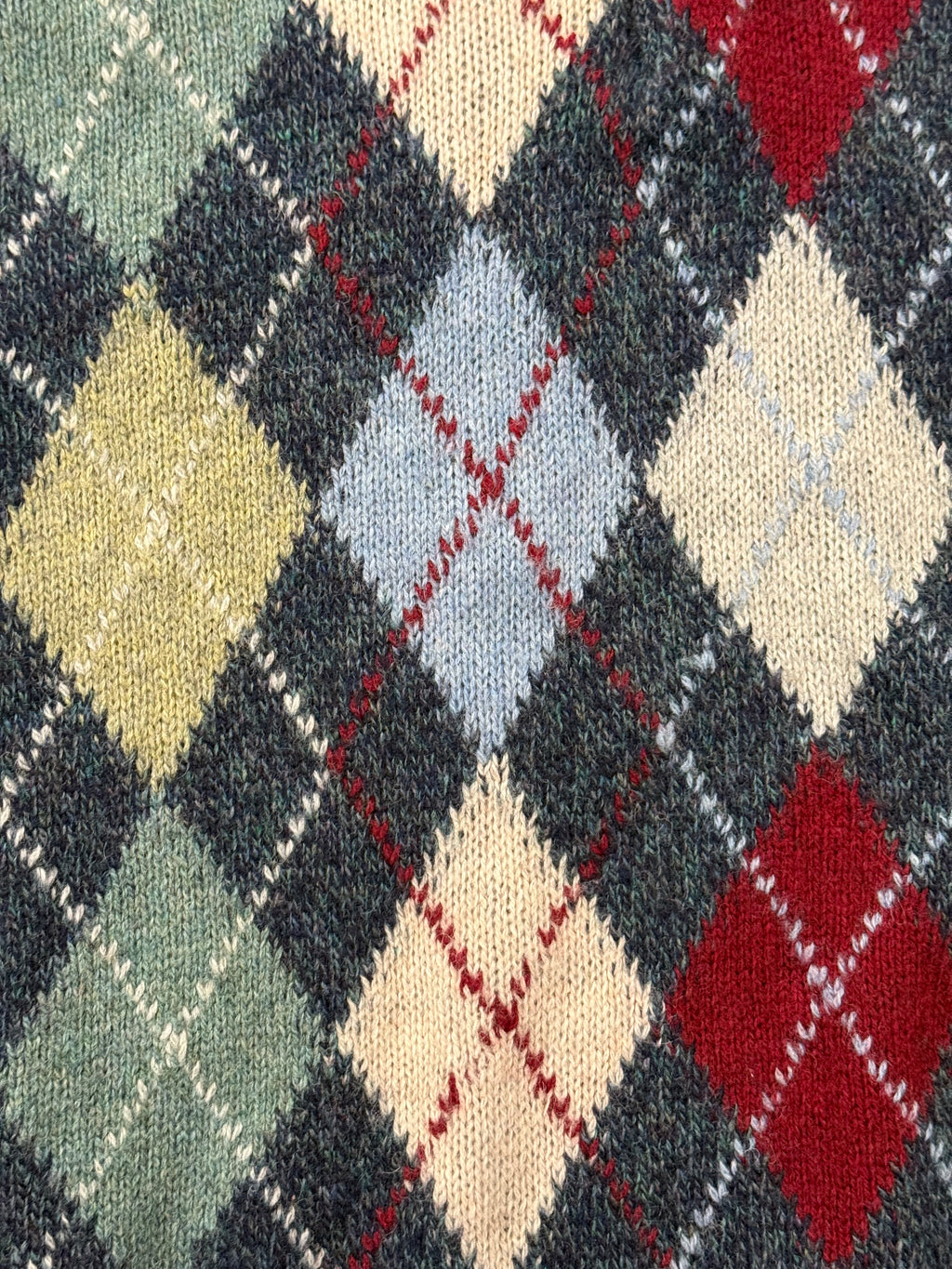 Edwin Italy Wool Argyle Knit Polo Sweater