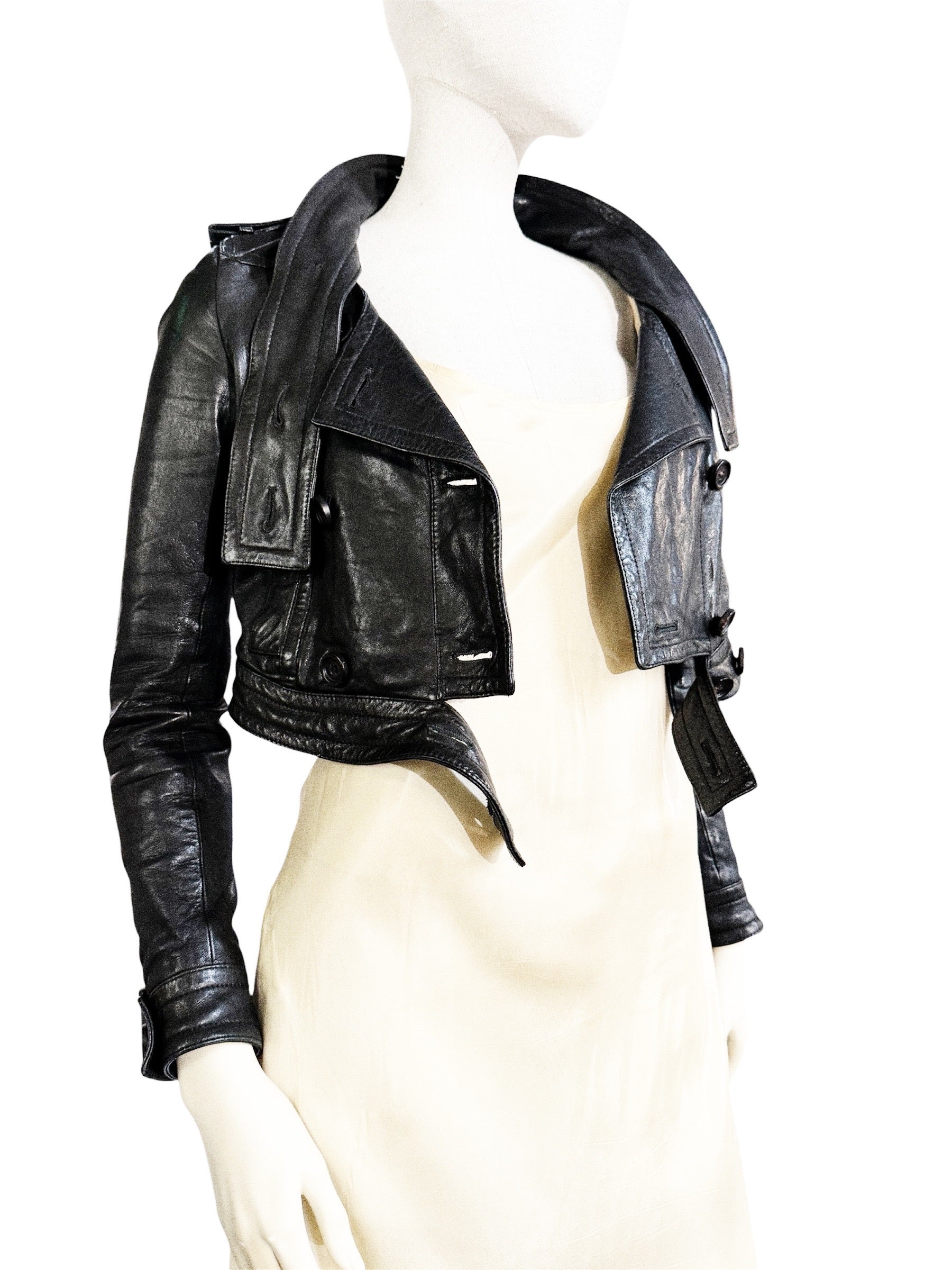 Burberry Prorsum Cropped Leather Jacket