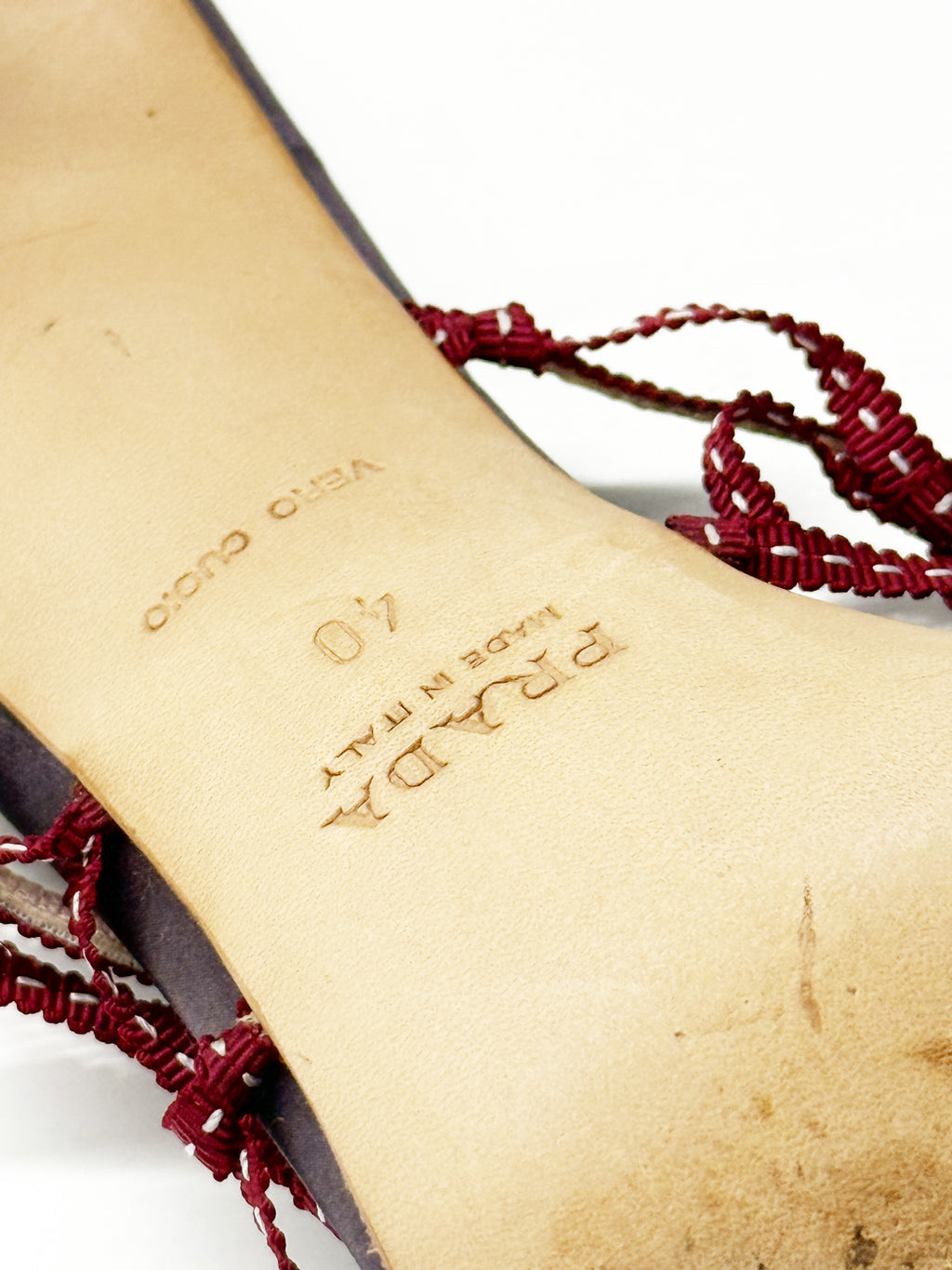 Prada Beaded Lace-Up Heels