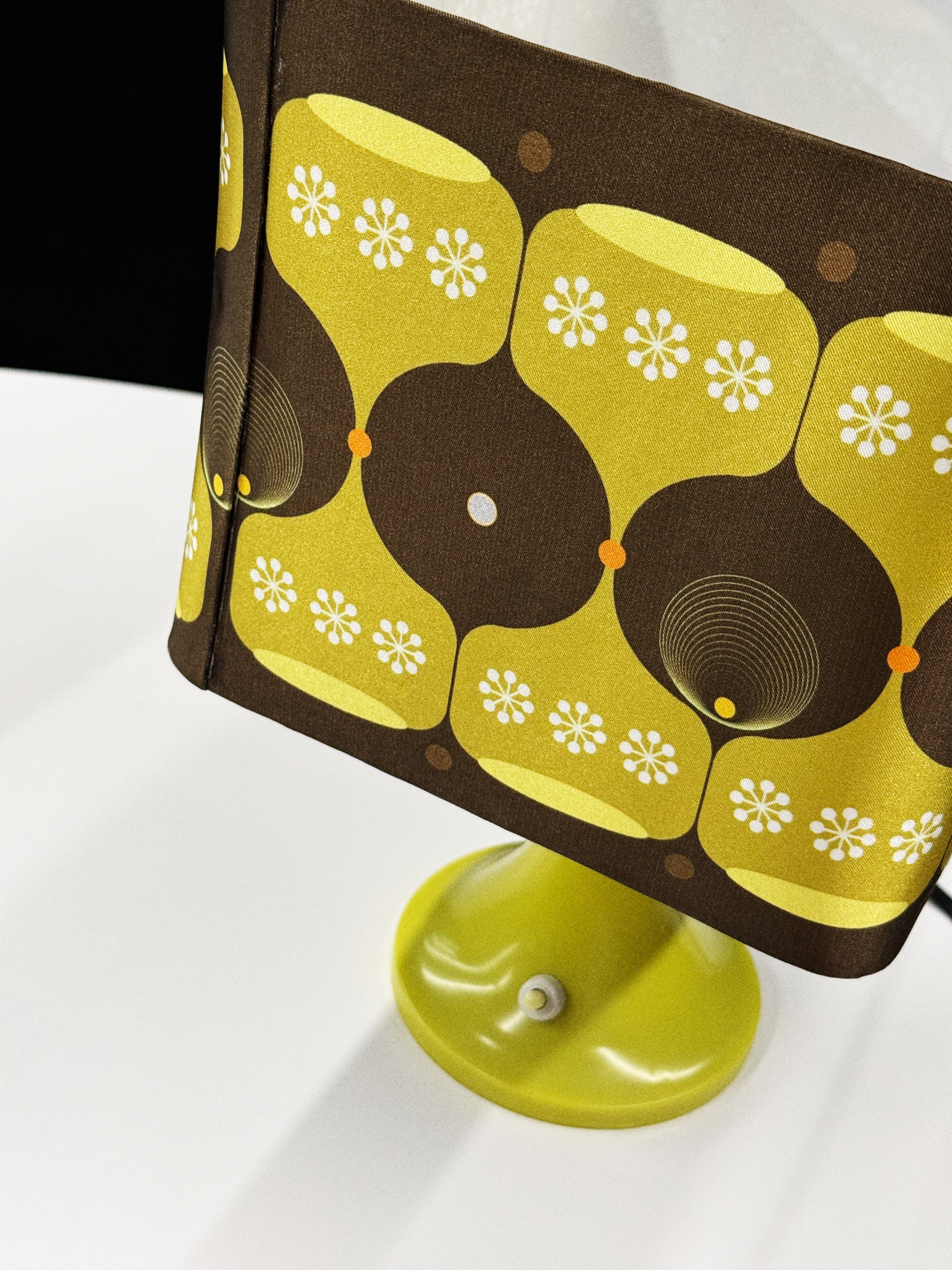 Vintage Retro Table Lamp — 1970s Style, Yellow & Brown