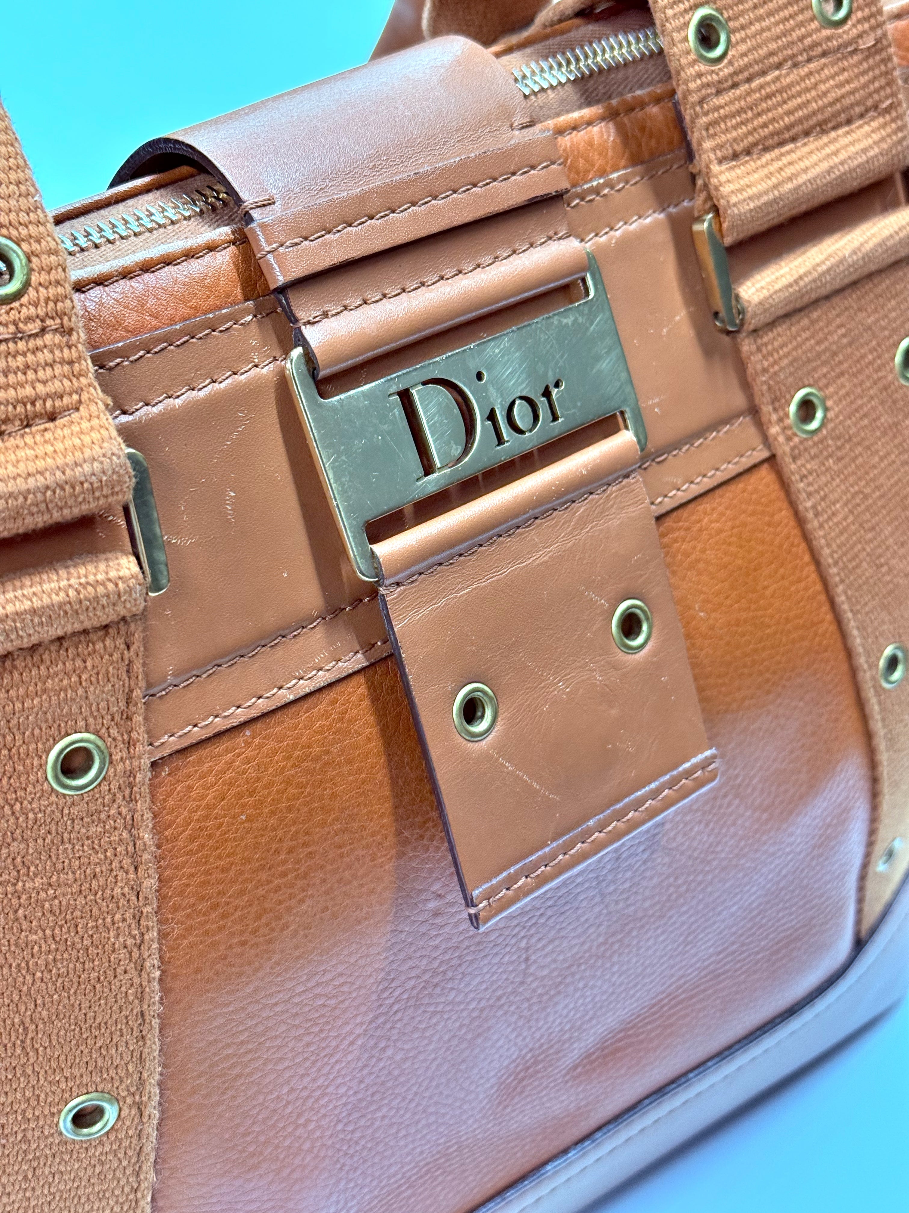 Christian Dior Brown Leather Tote Bag – Vintage Luxury Shoulder Handbag