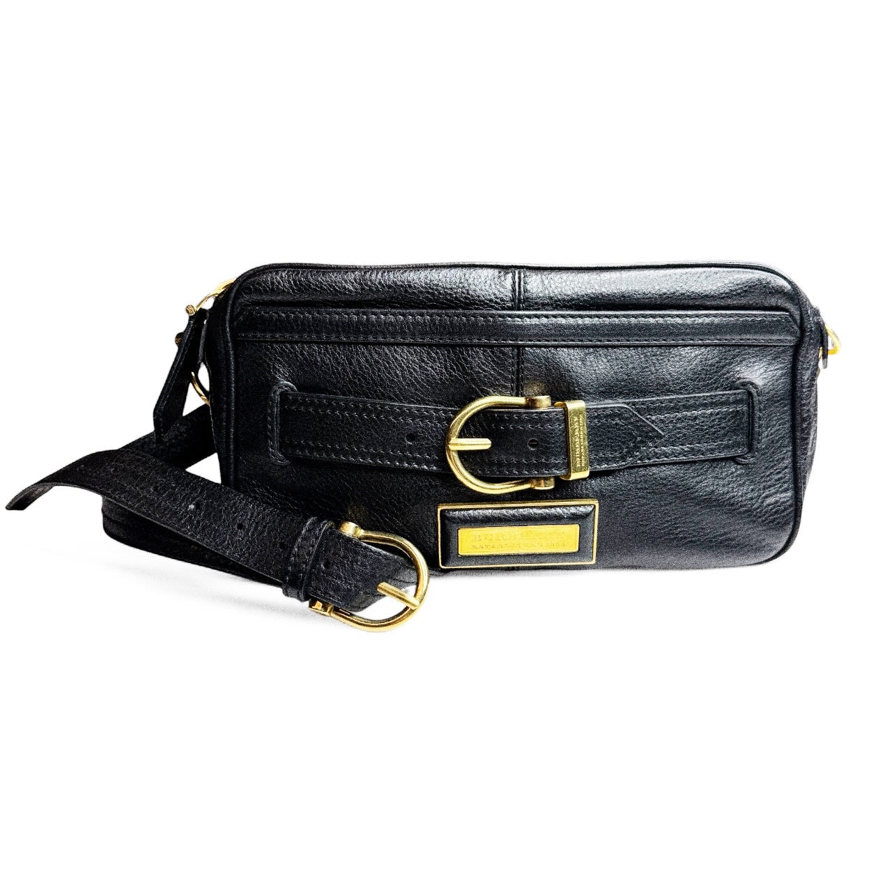 BURBERRY BLACK LEATHER BELT BAG