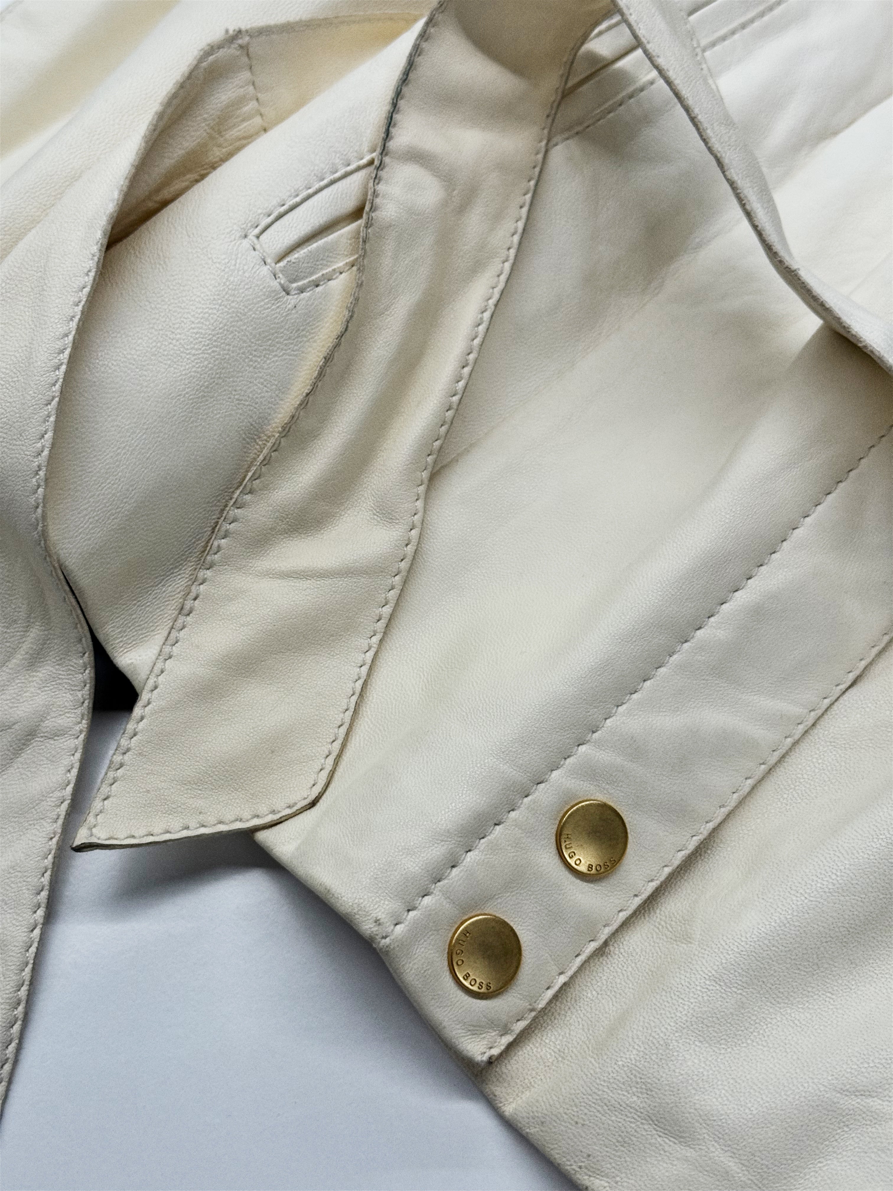 HUGO BOSS Lamb Leather Belted Jacket