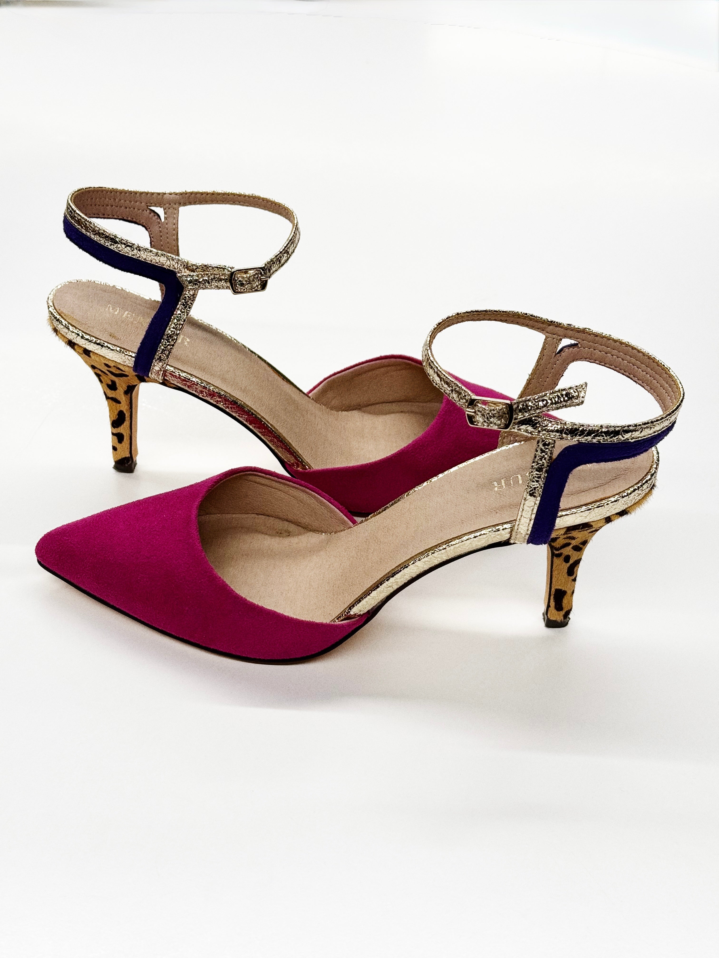 Menbur Pink Multicolor Statement Heels