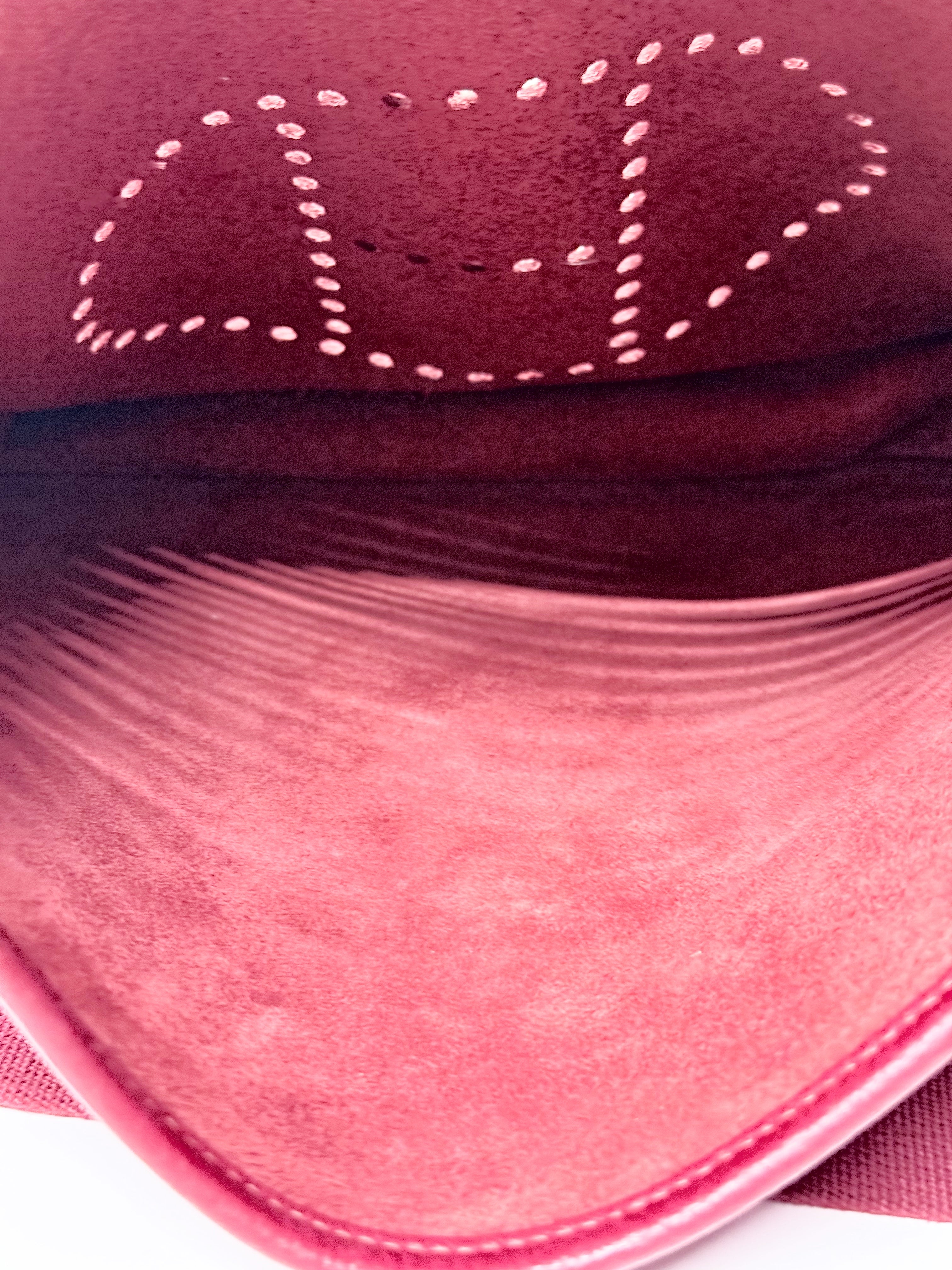 Hermès Evelyne III PM Red Clemence Leather Crossbody Bag