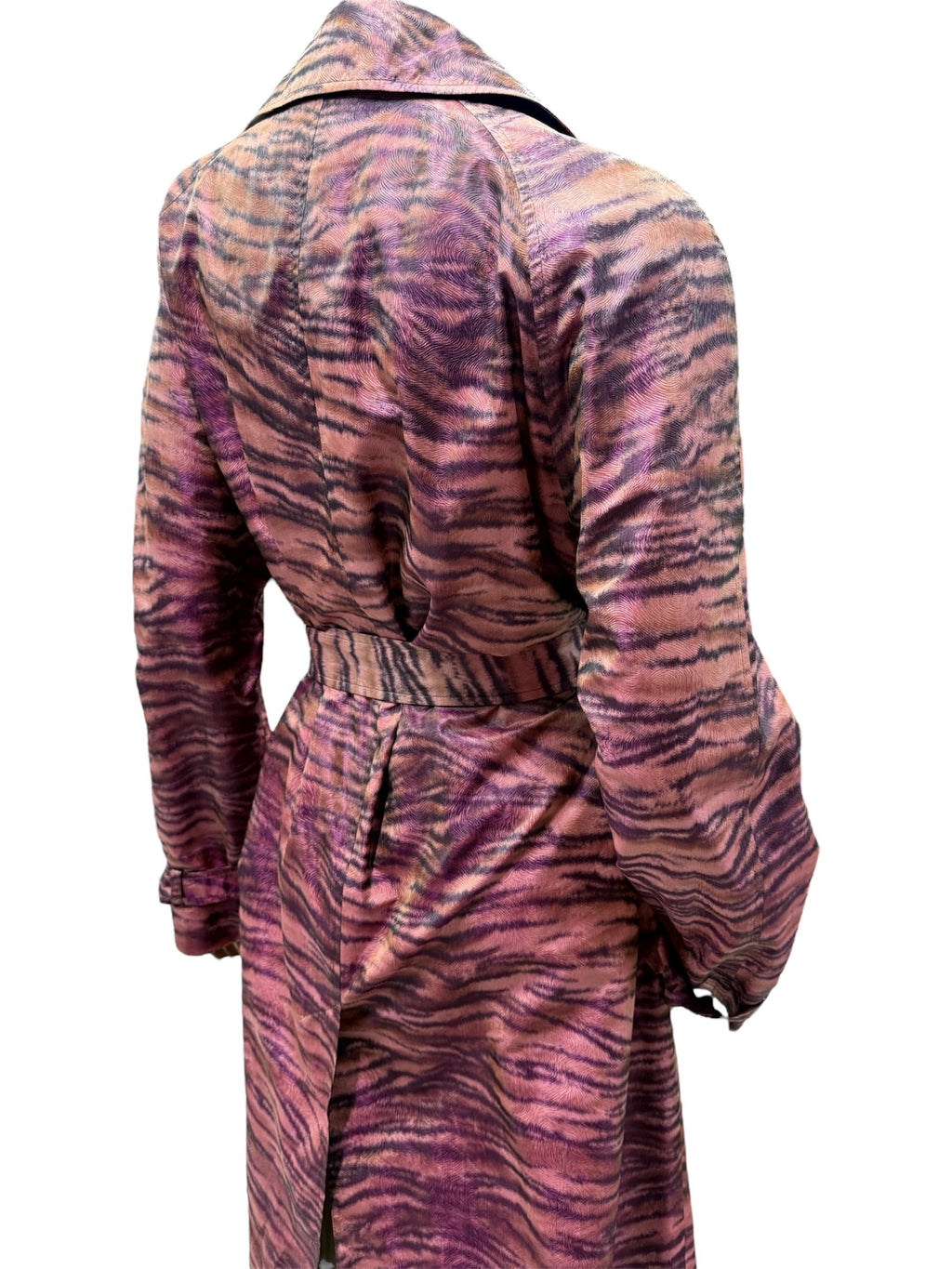 Escada Pink Zebra-Print Trench Coat