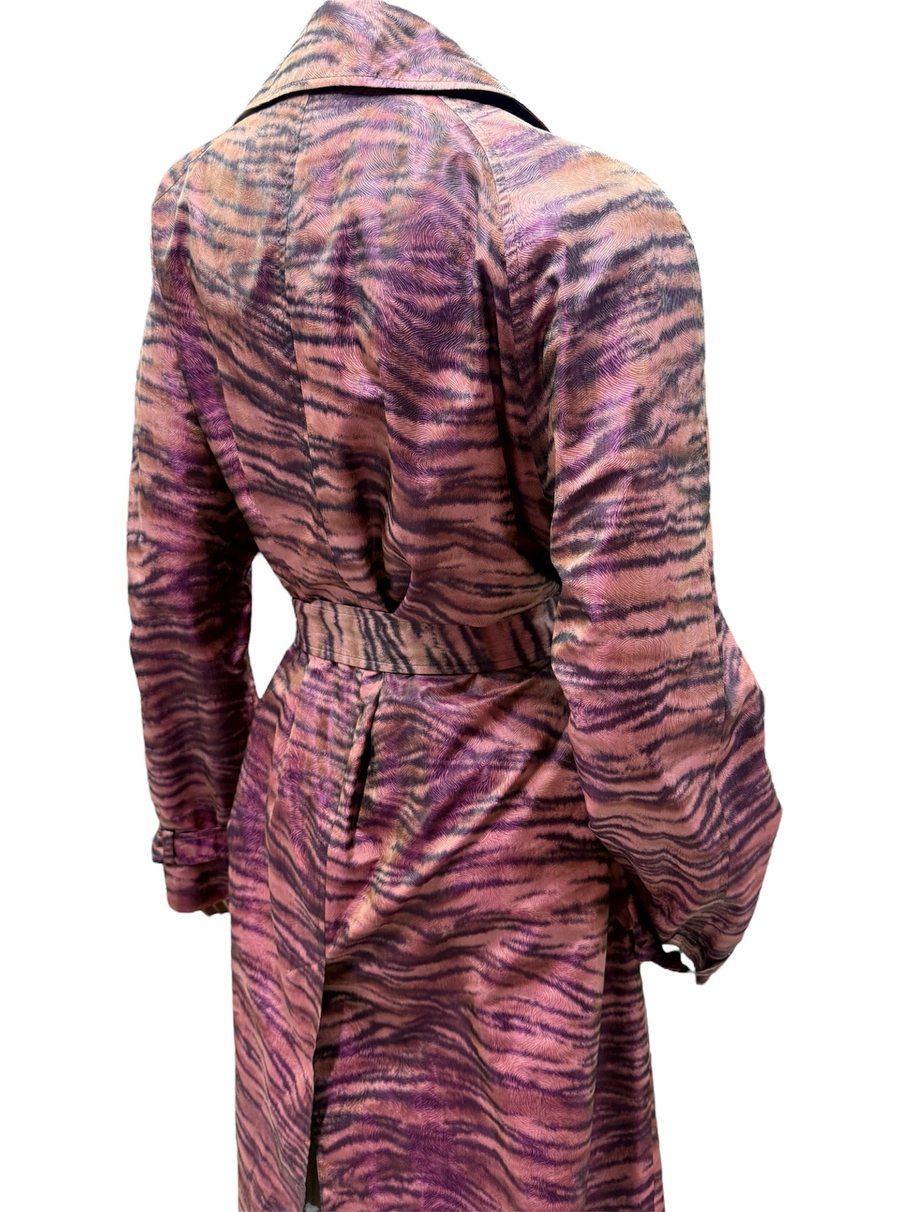 Escada Pink Zebra-Print Trench Coat